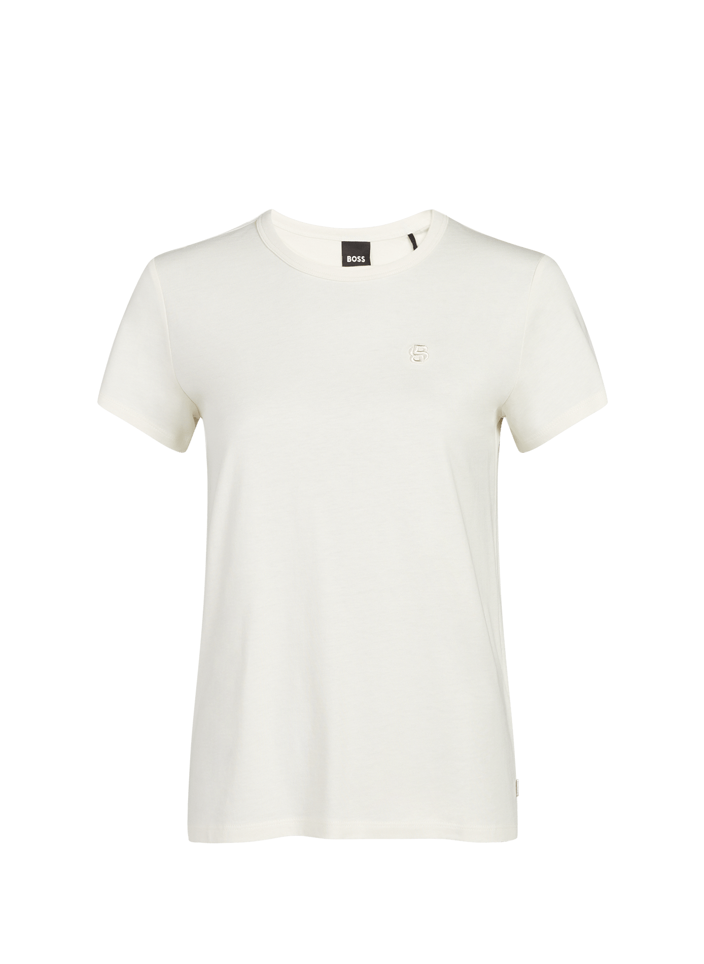 Round neck t-shirt in blended cotton and silk BOSS Beige