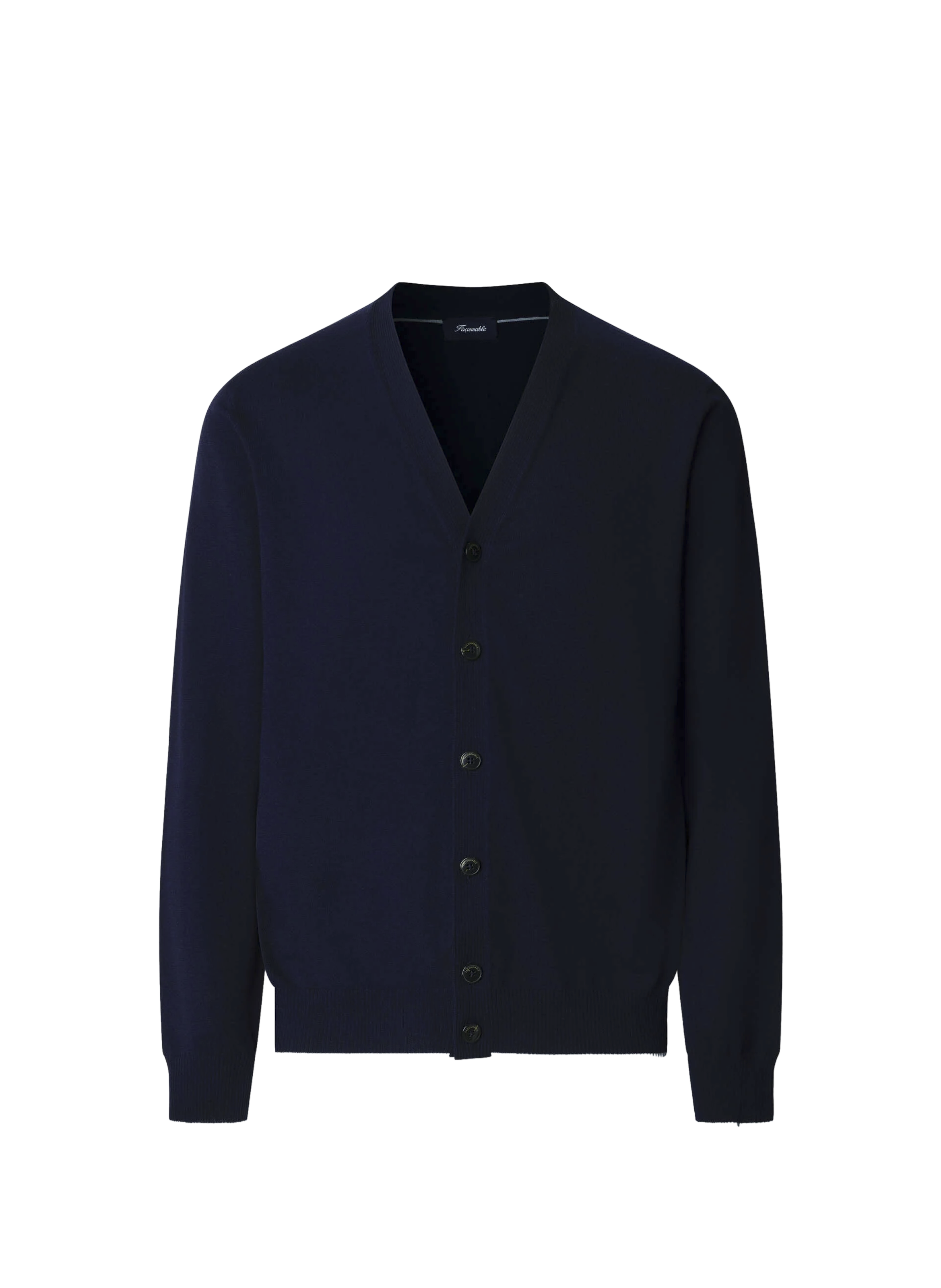 Buttoned V-neck cotton vest FACONNABLE Blue