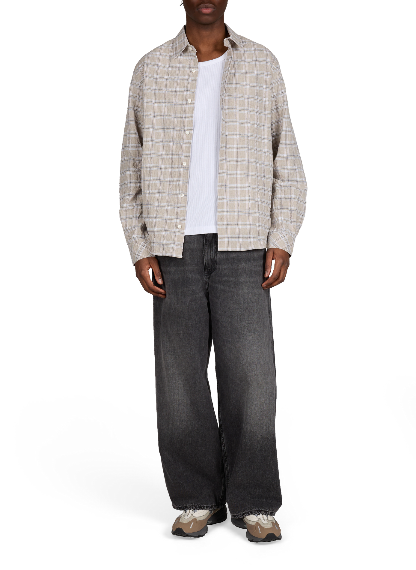 Chemise col classique à carreaux SAMSOE SAMSOE Gris