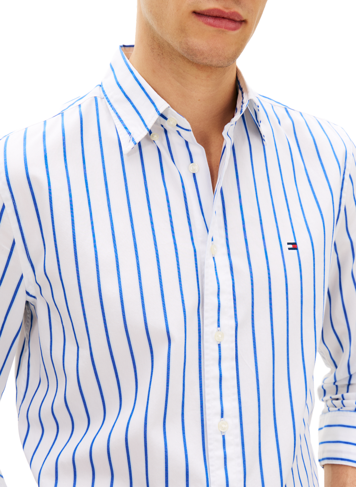 Straight Striped Cotton Shirt TOMMY HILFIGER White