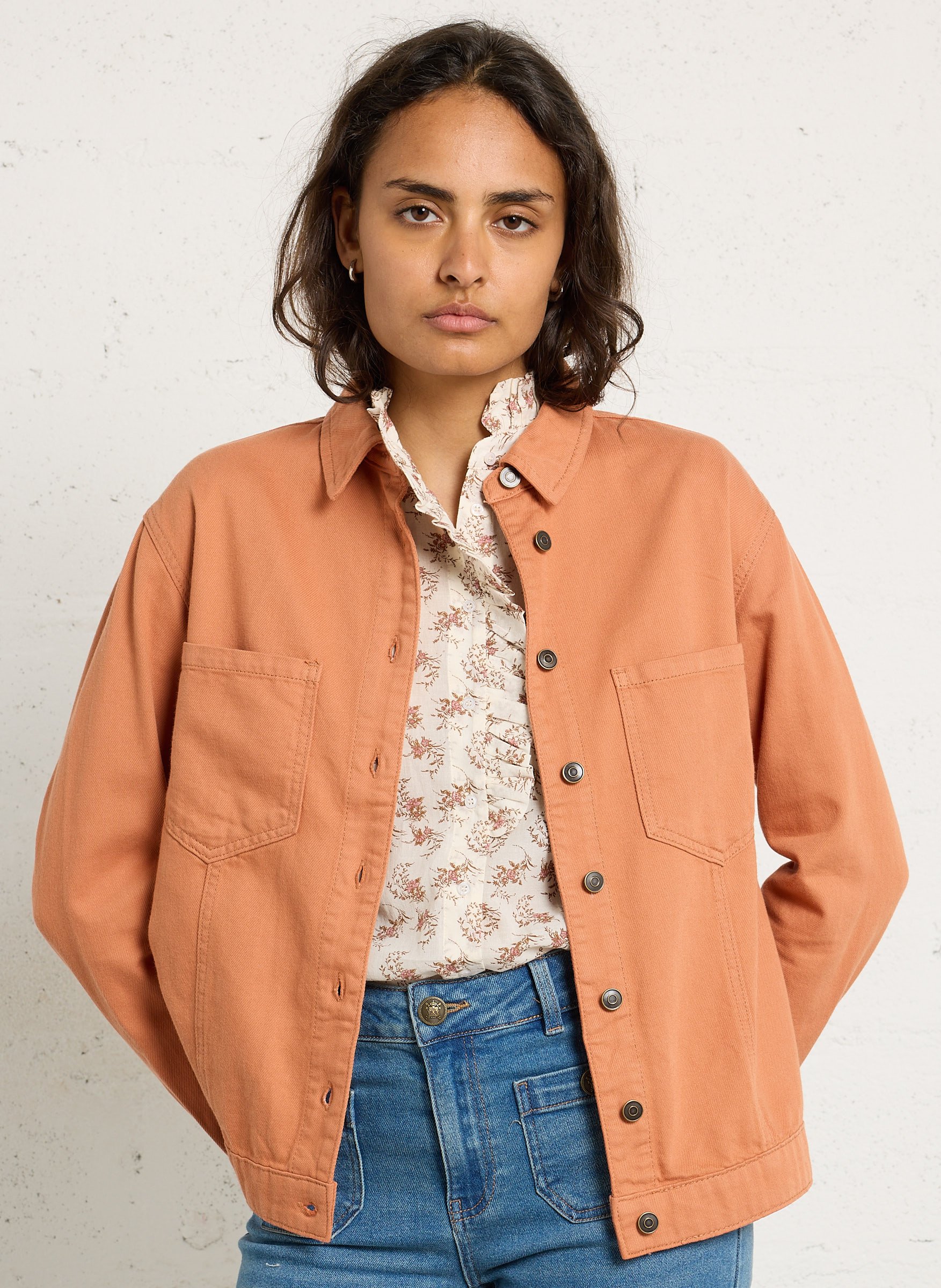 Veste courte droite boutonnée dixie MAISON 123 Rouge