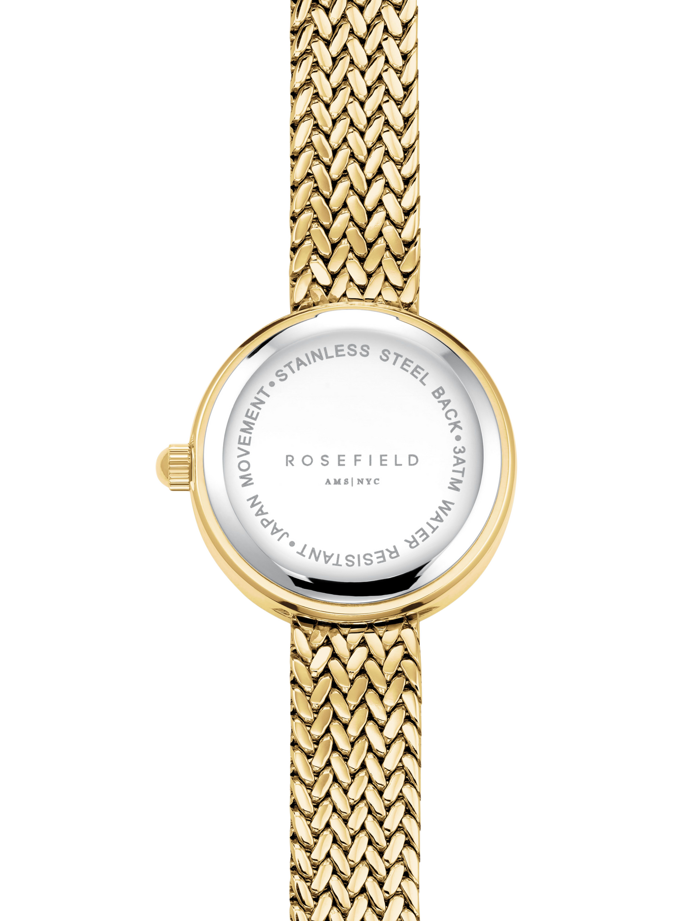 Montre analogiques à cristaux en acier inoxydable ROSEFIELD Doré