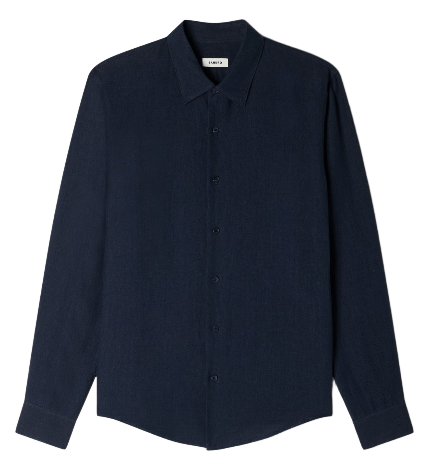 Chemise droite en lin SANDRO Bleu