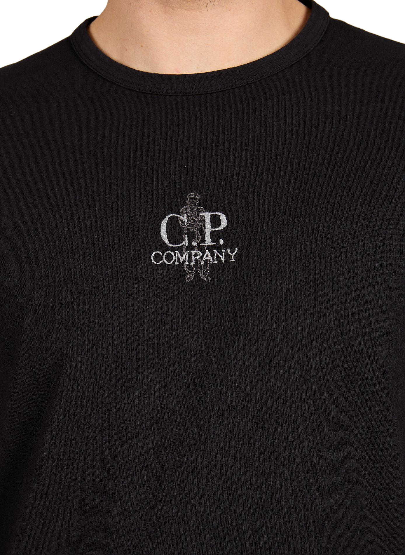 Gerader Baumwoll-T-Shirt CP COMPANY Schwarz