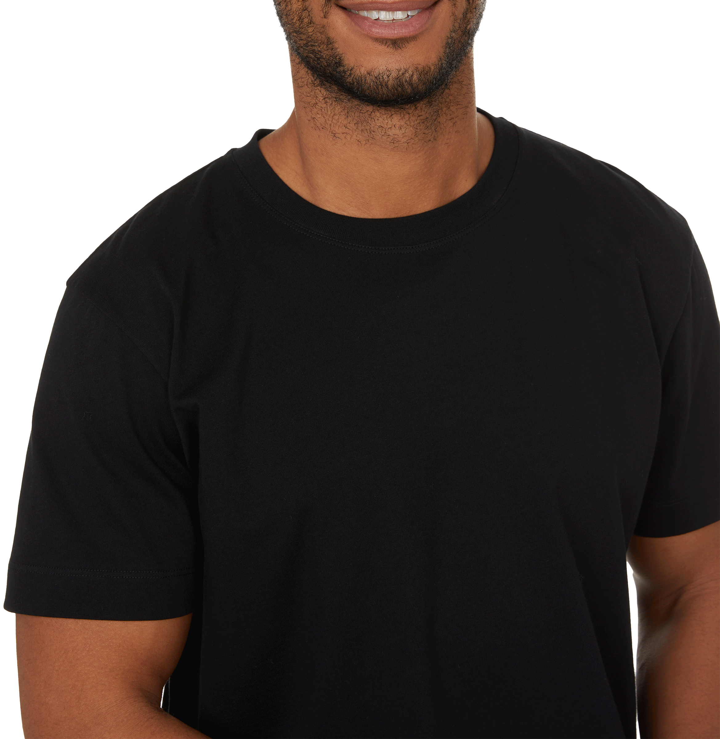 Organic cotton round-neck T-shirt AU PRINTEMPS PARIS Black