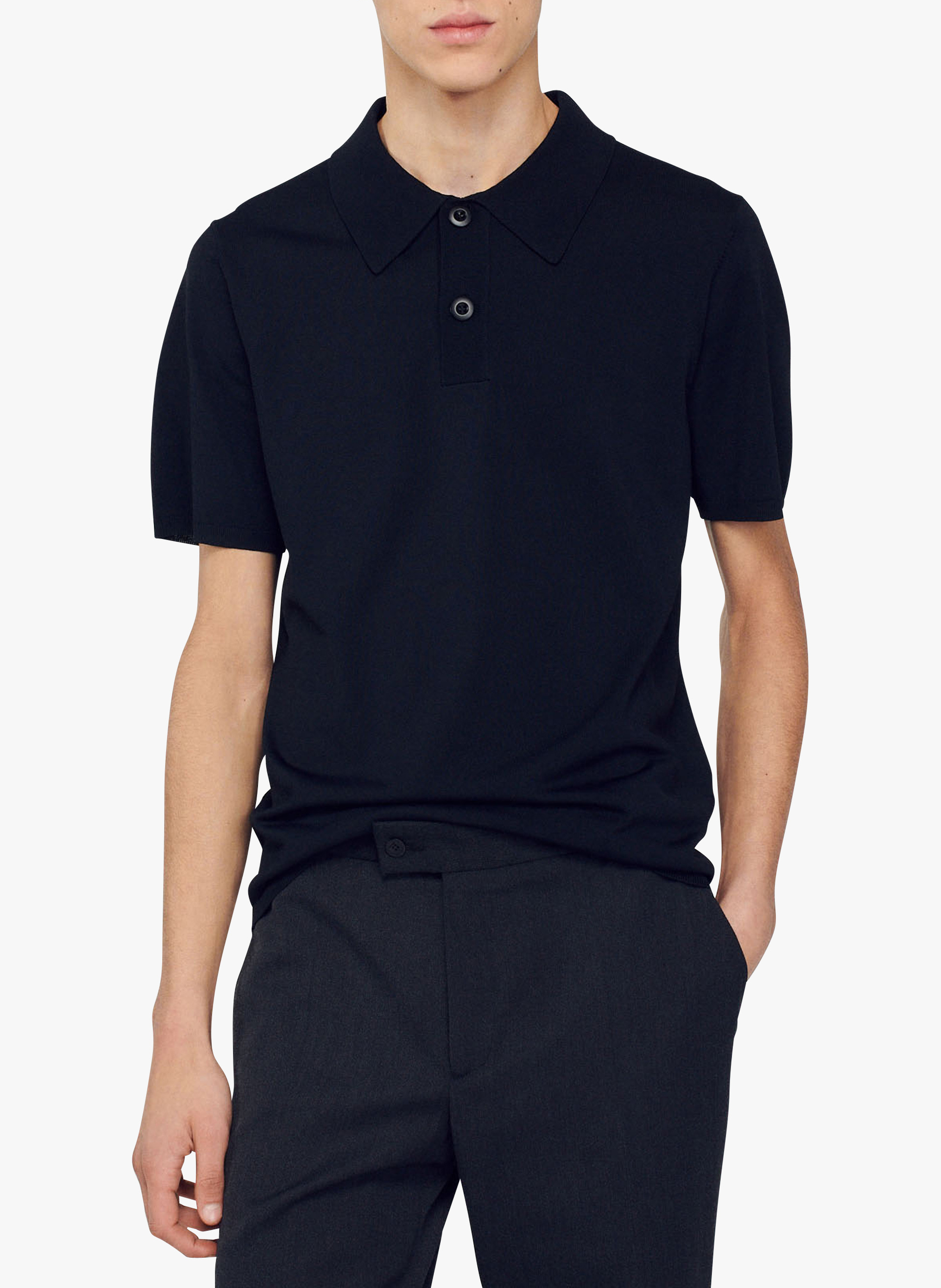 Polo regular fit SANDRO Noir