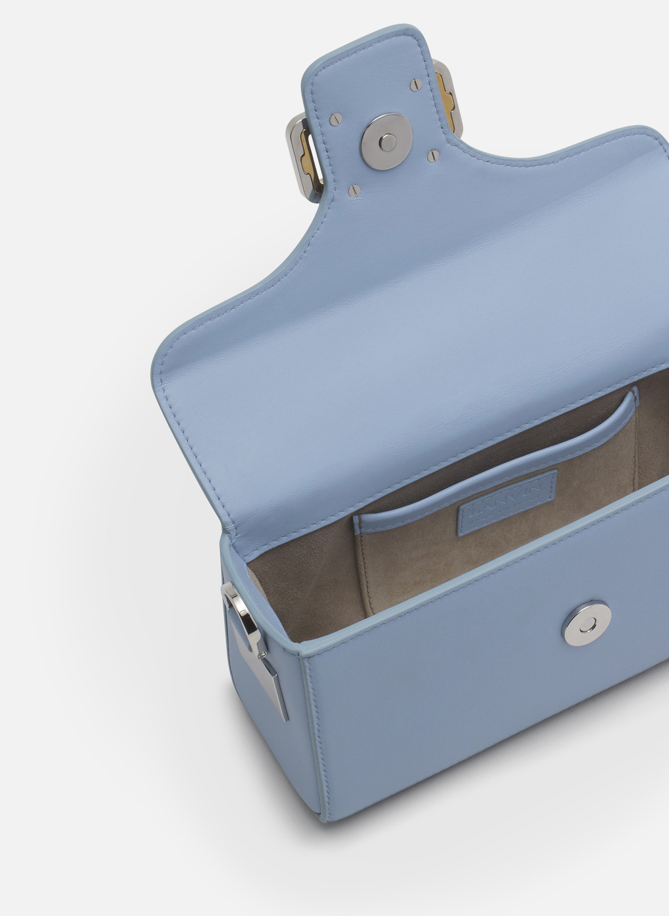 Sac pencil cat nano en cuir et strass LANVIN Bleu