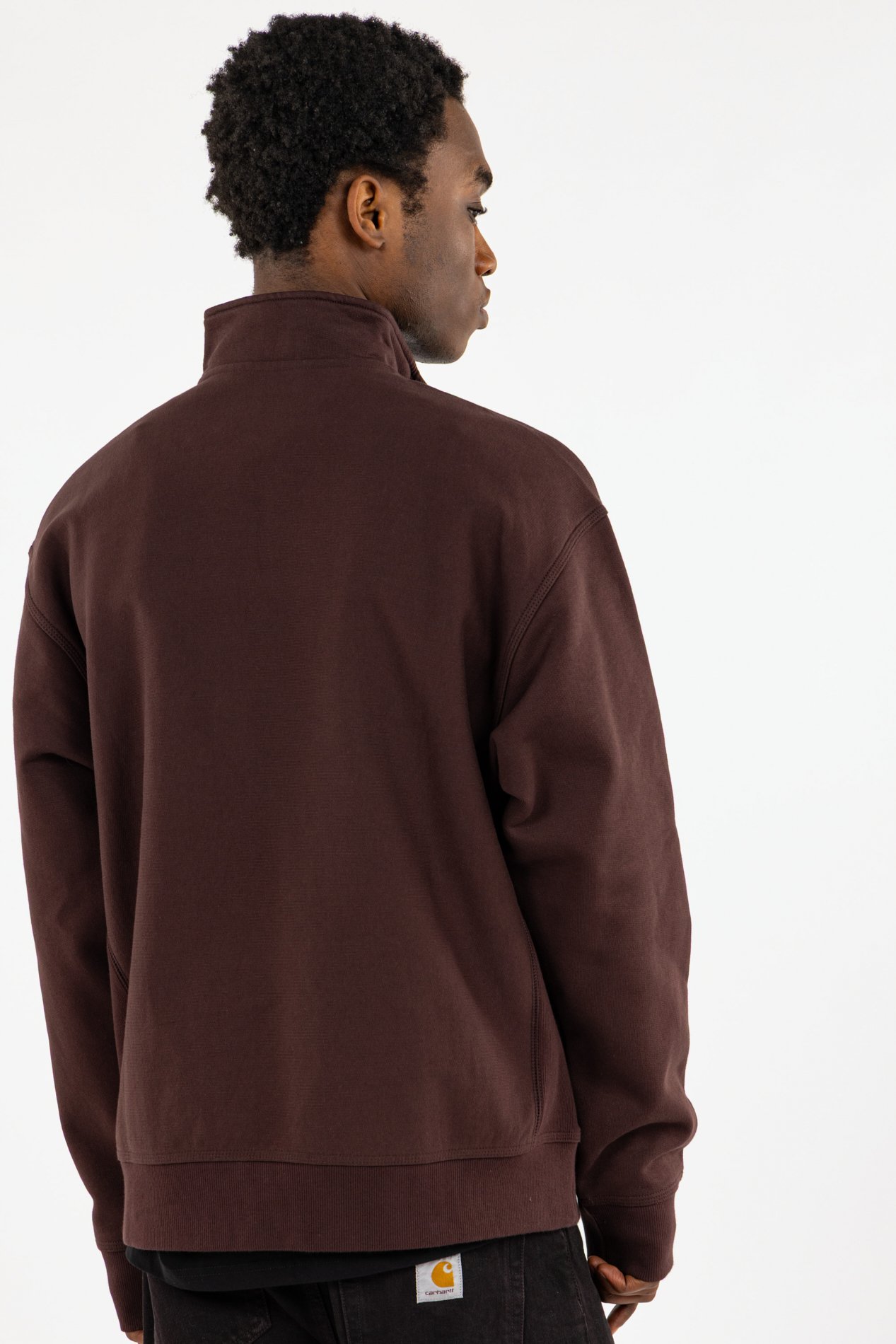 Sweat zippé half zip american script CARHARTT WIP Marron