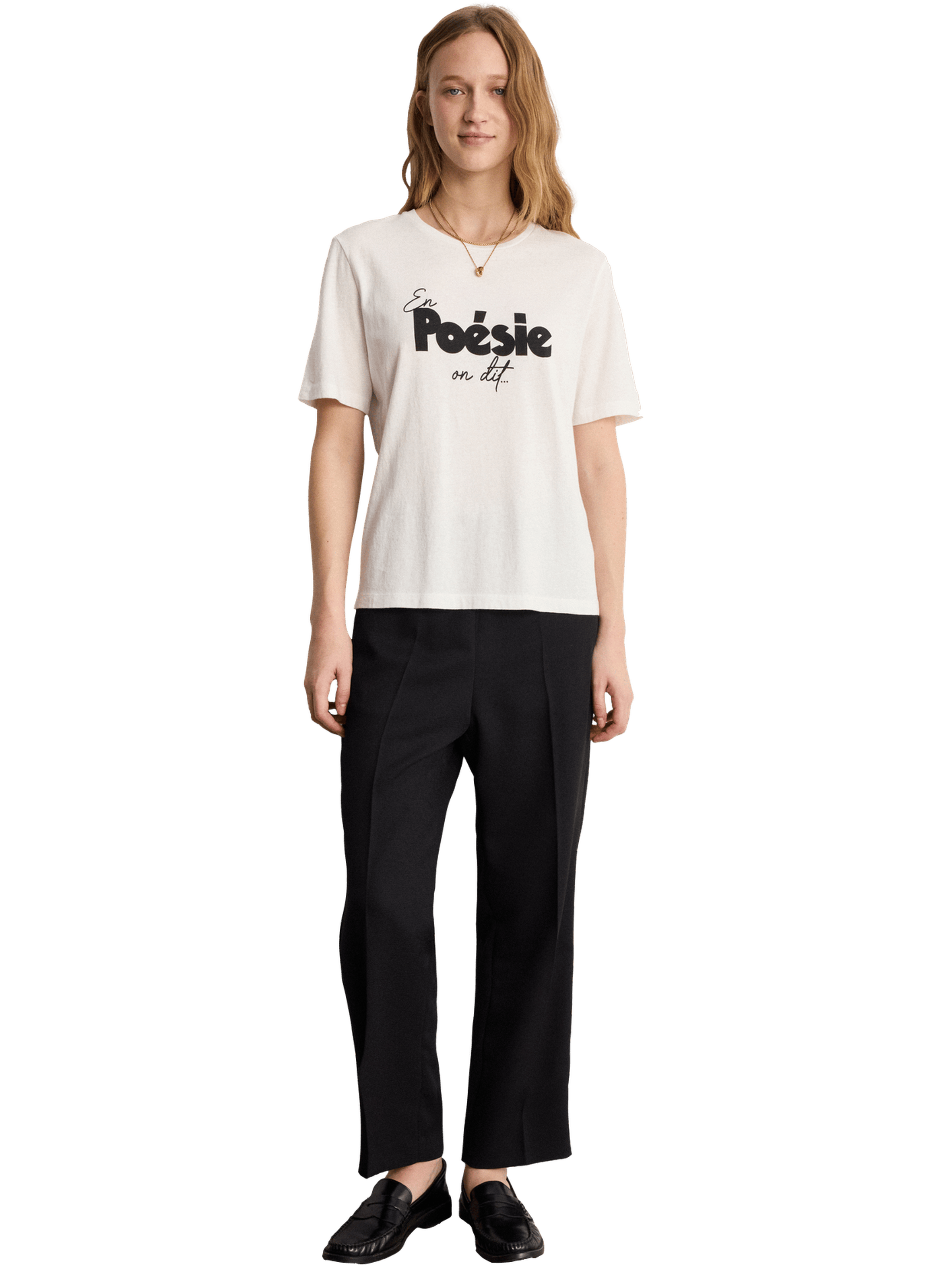 T-shirt en coton à inscription - tessa PABLO Blanc