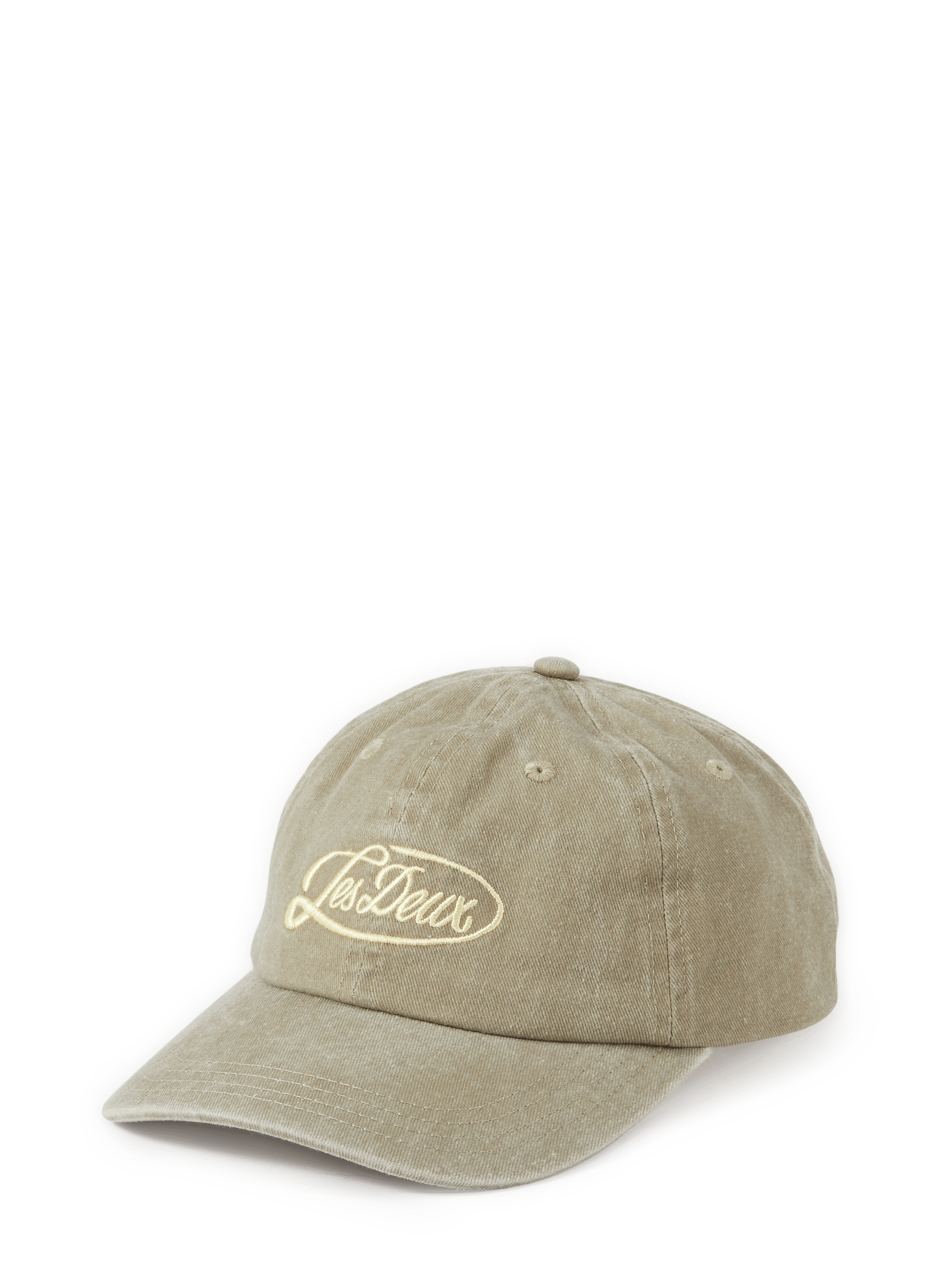 Embroidered cotton baseball cap LES DEUX Beige