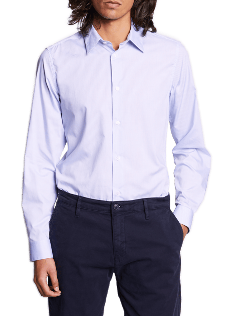 Chemise slim en coton AU PRINTEMPS PARIS Bleu