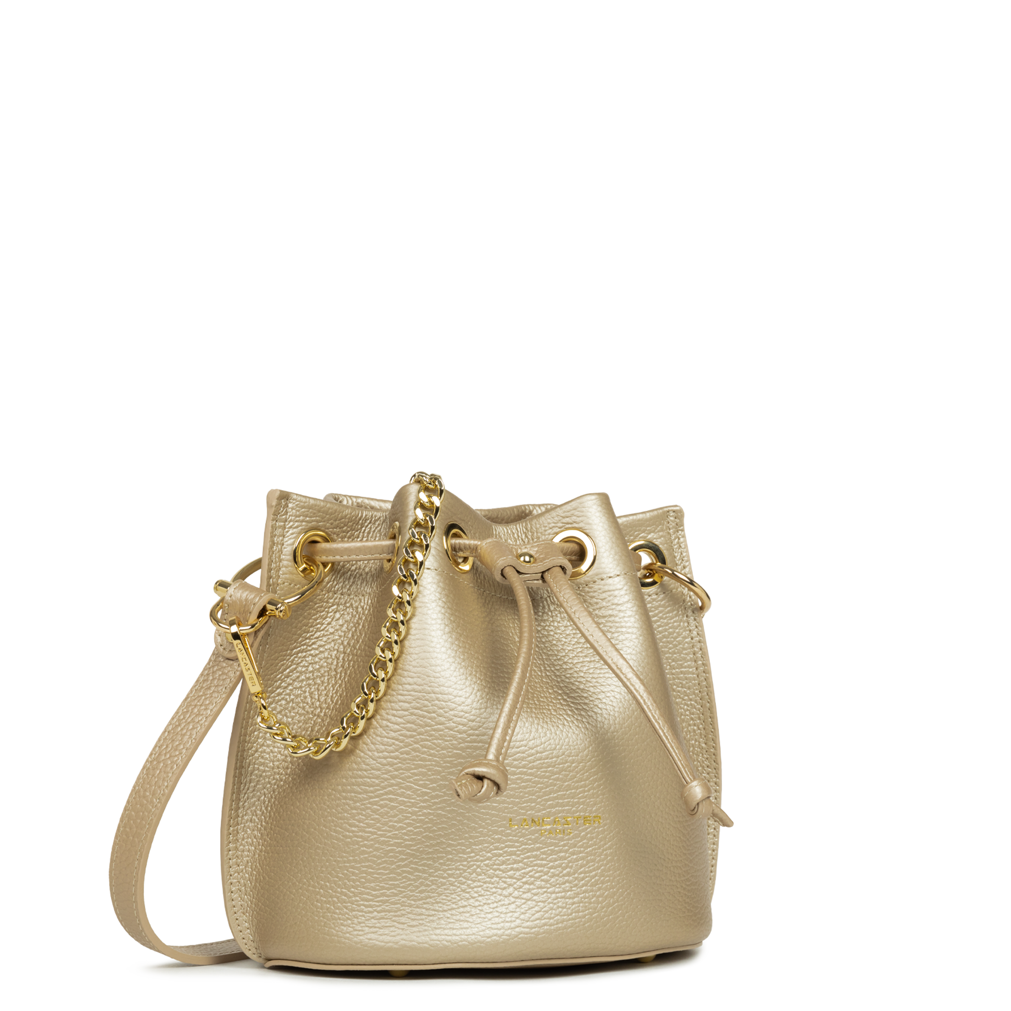 Petit sac bourse - alba double LANCASTER Doré
