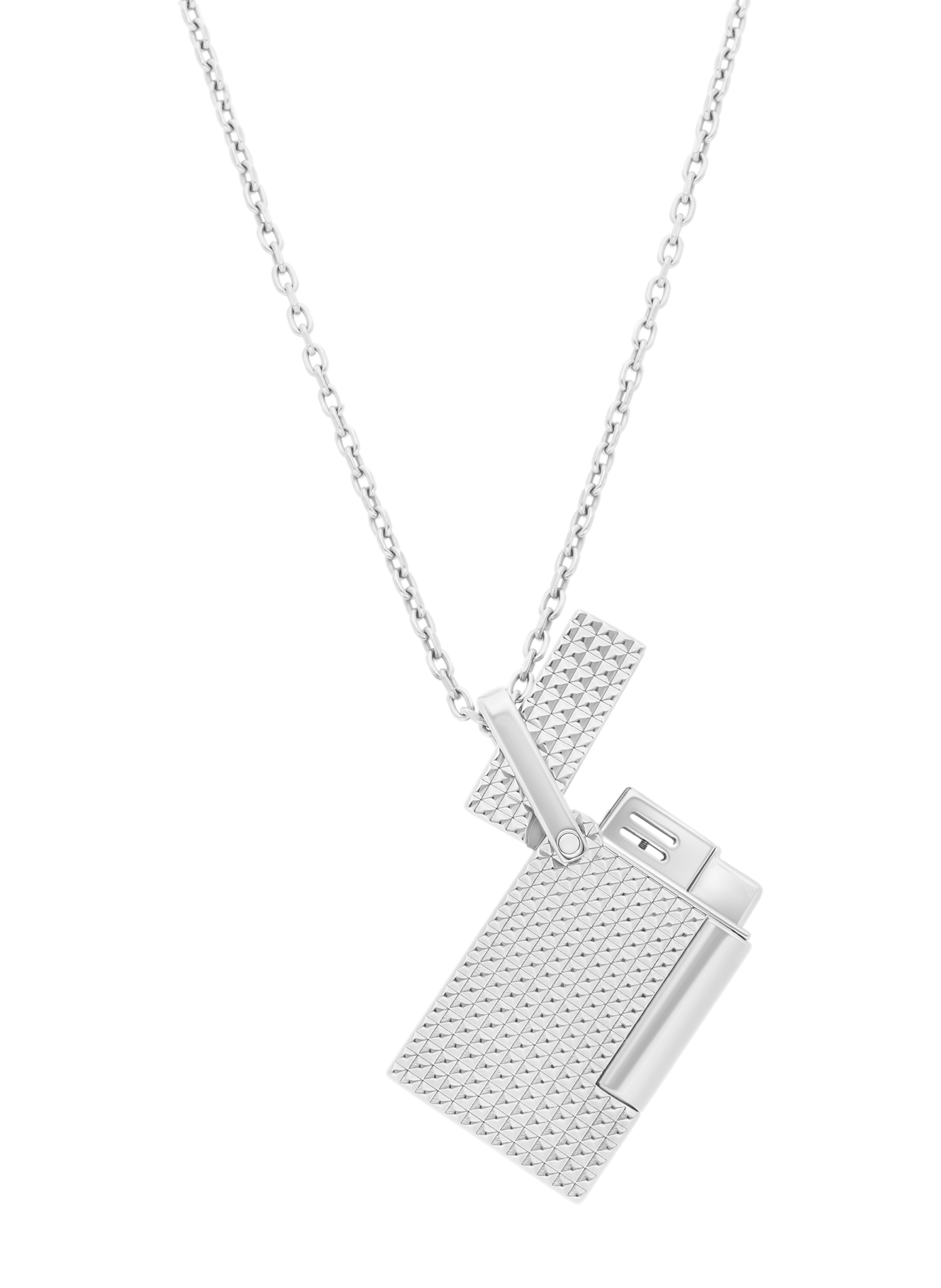 Aansteker halsketting Diamanten punt S.T. DUPONT Zilver