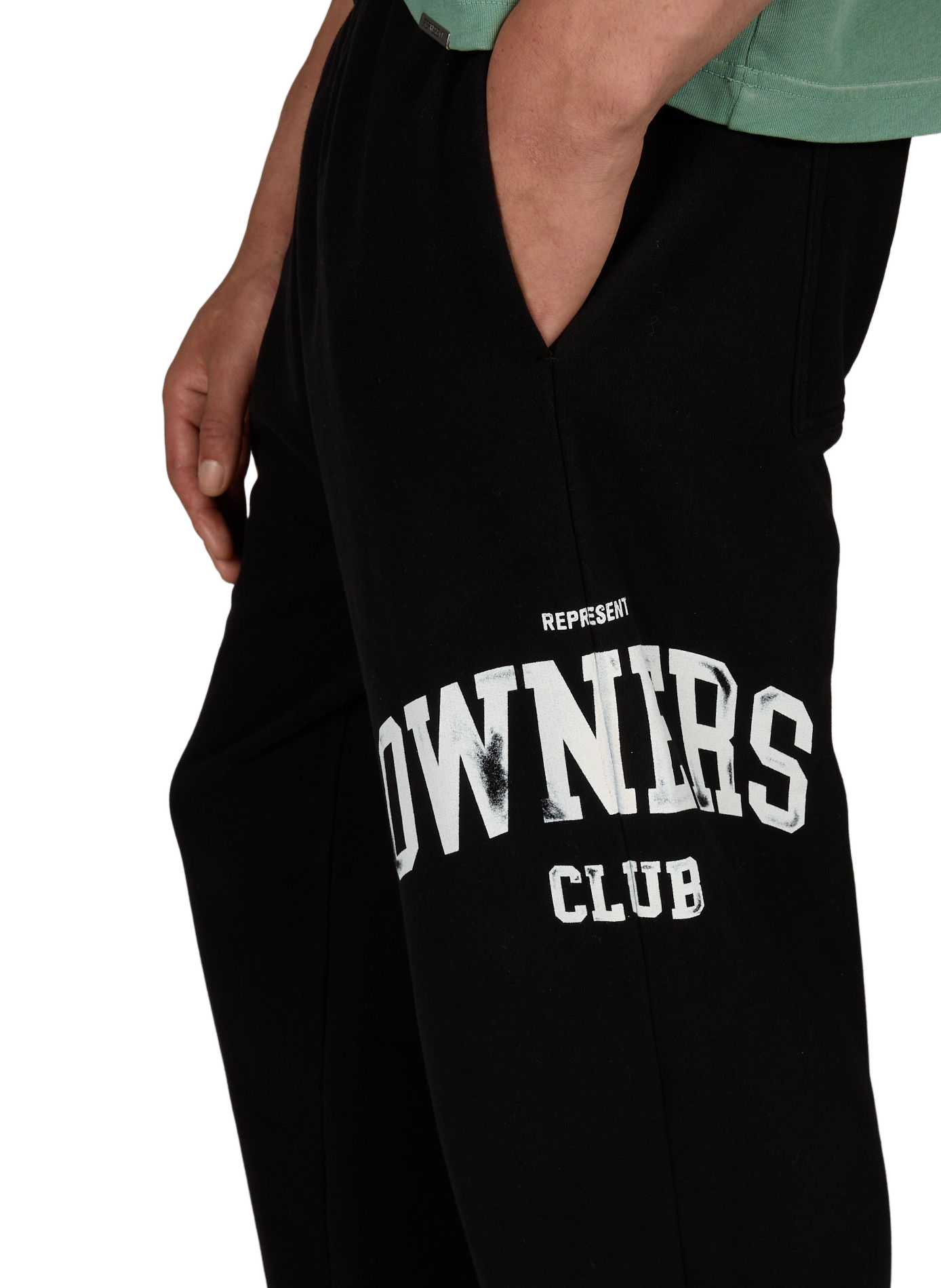 Owners large printed cotton joggers REPRESENT Black