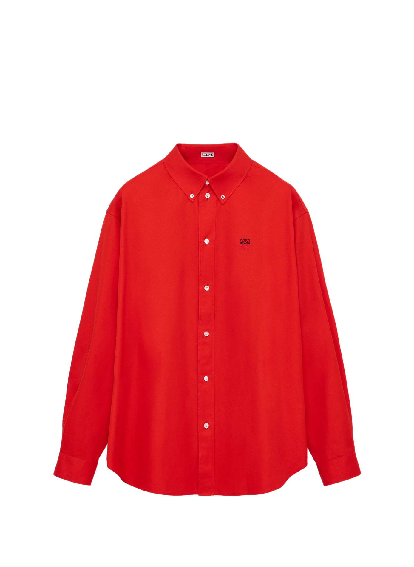 Brushed Cotton Twill Shirt LOEWE Red