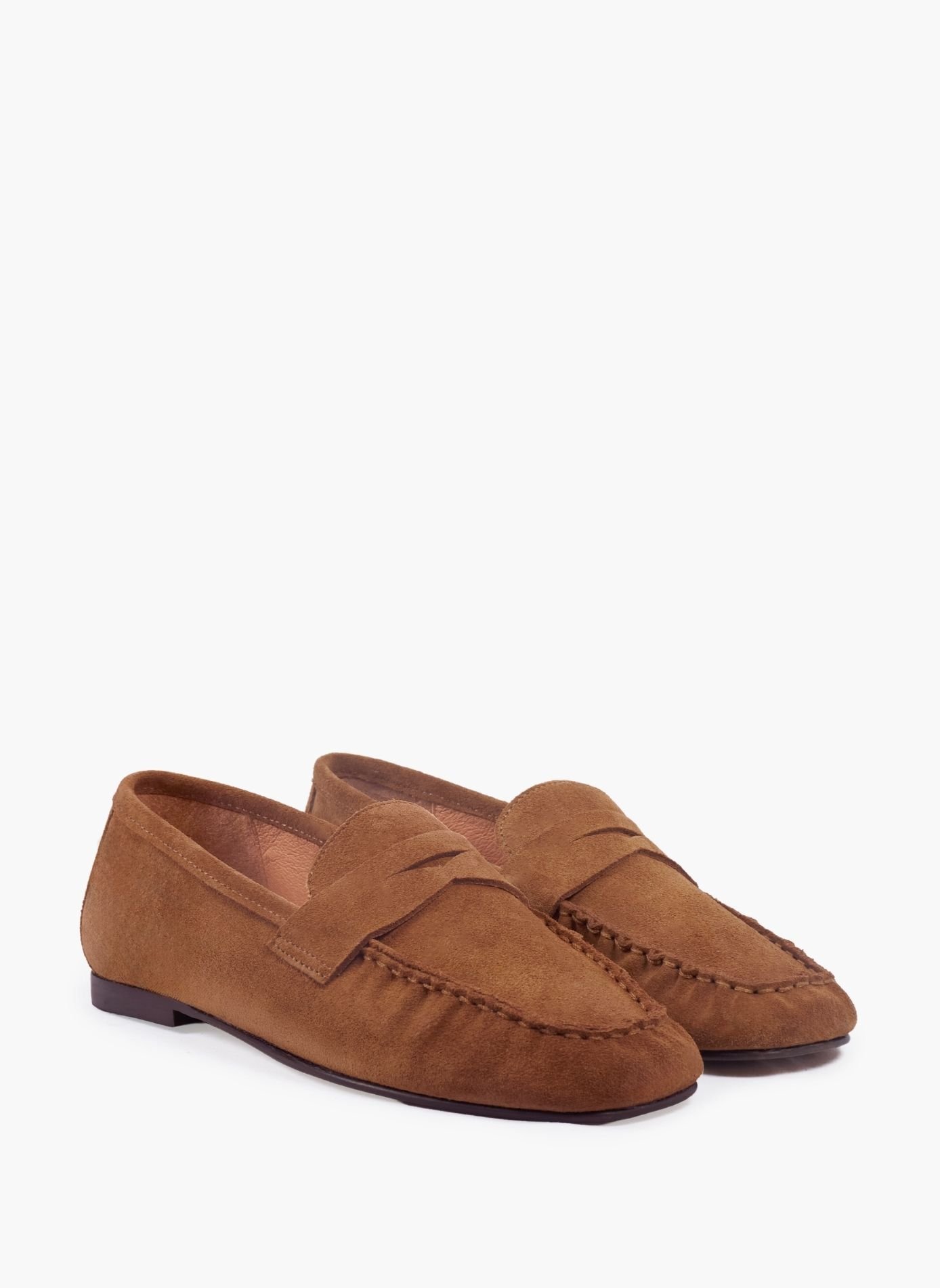 Mocassins plissés thaïs cuir daim JULES & JENN Marron