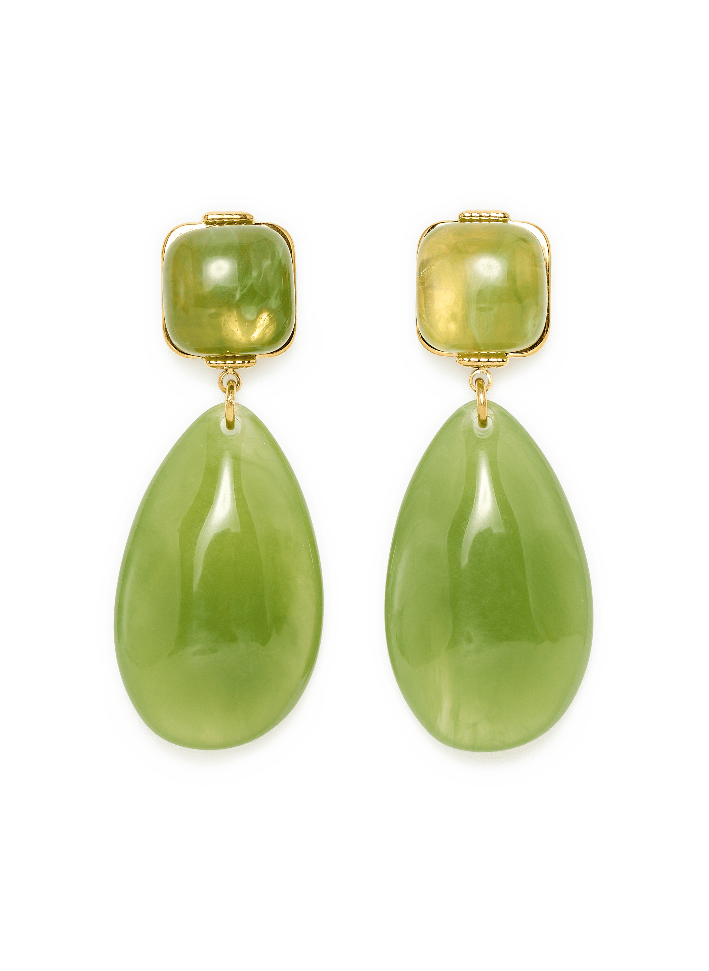 Boucles d'oreilles en résine AU PRINTEMPS PARIS Vert