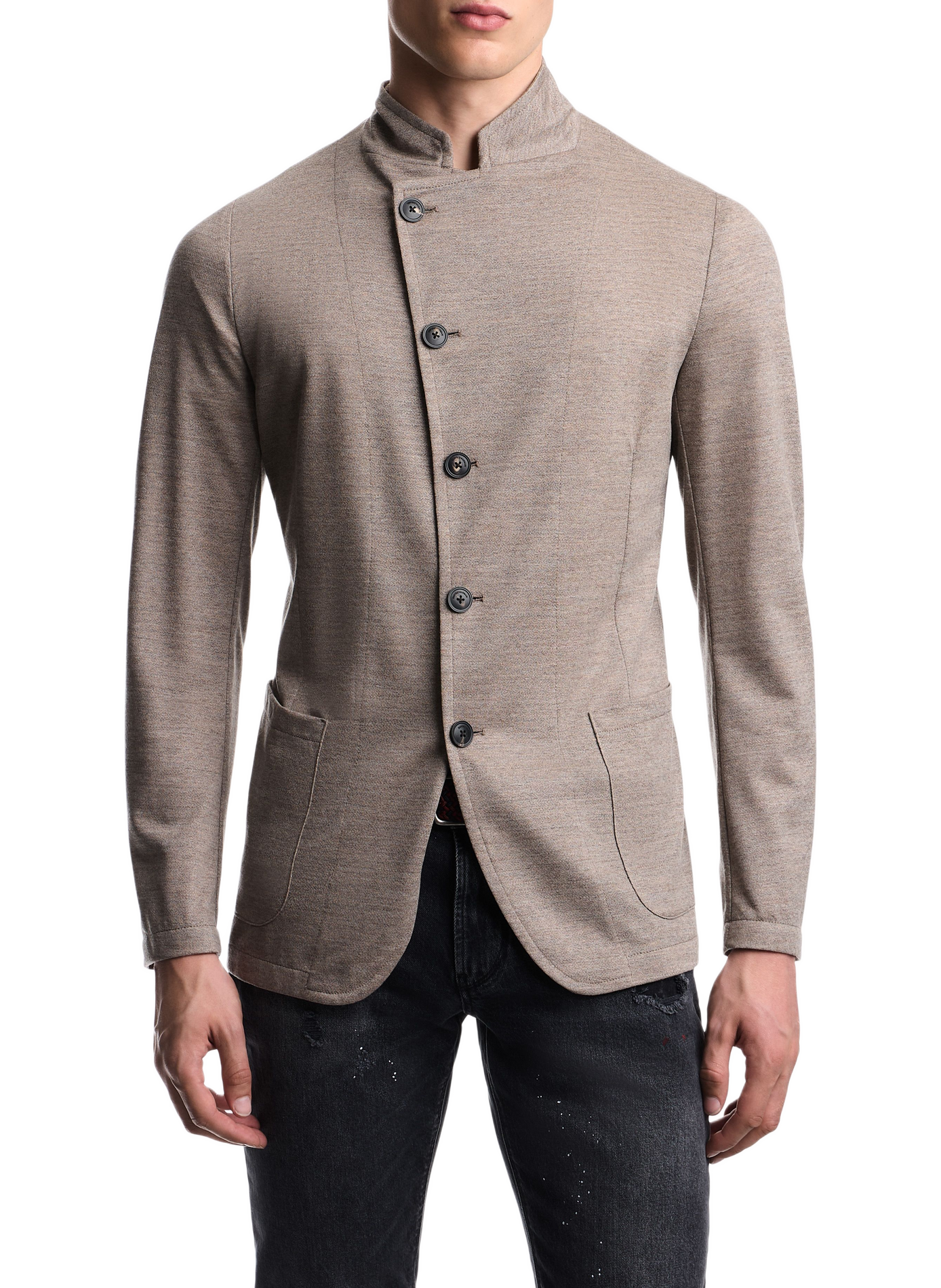 Gerader Wollmantel mit Knöpfen EMPORIO ARMANI Beige
