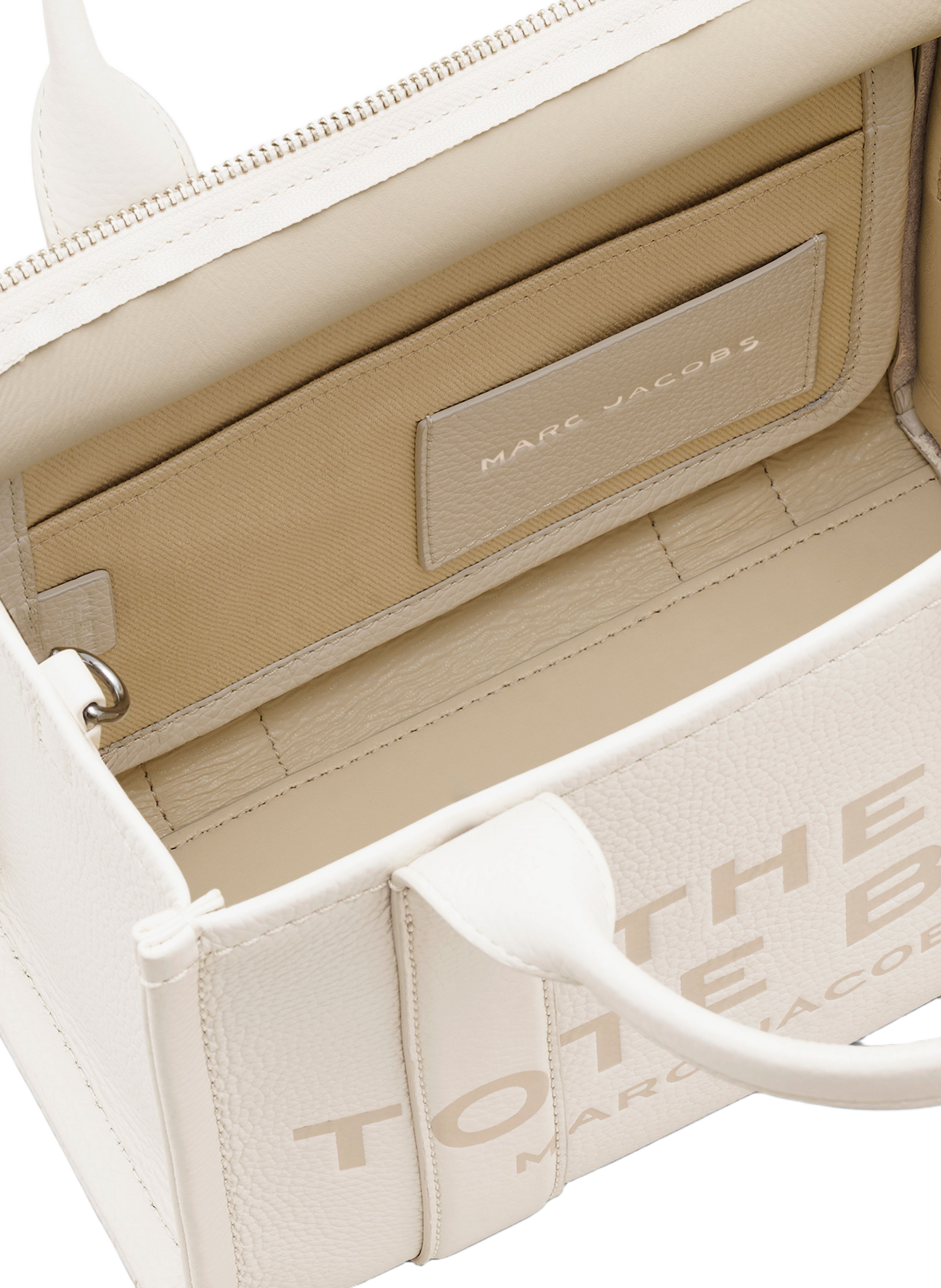The Tote mini leather tote bag MARC JACOBS Silver