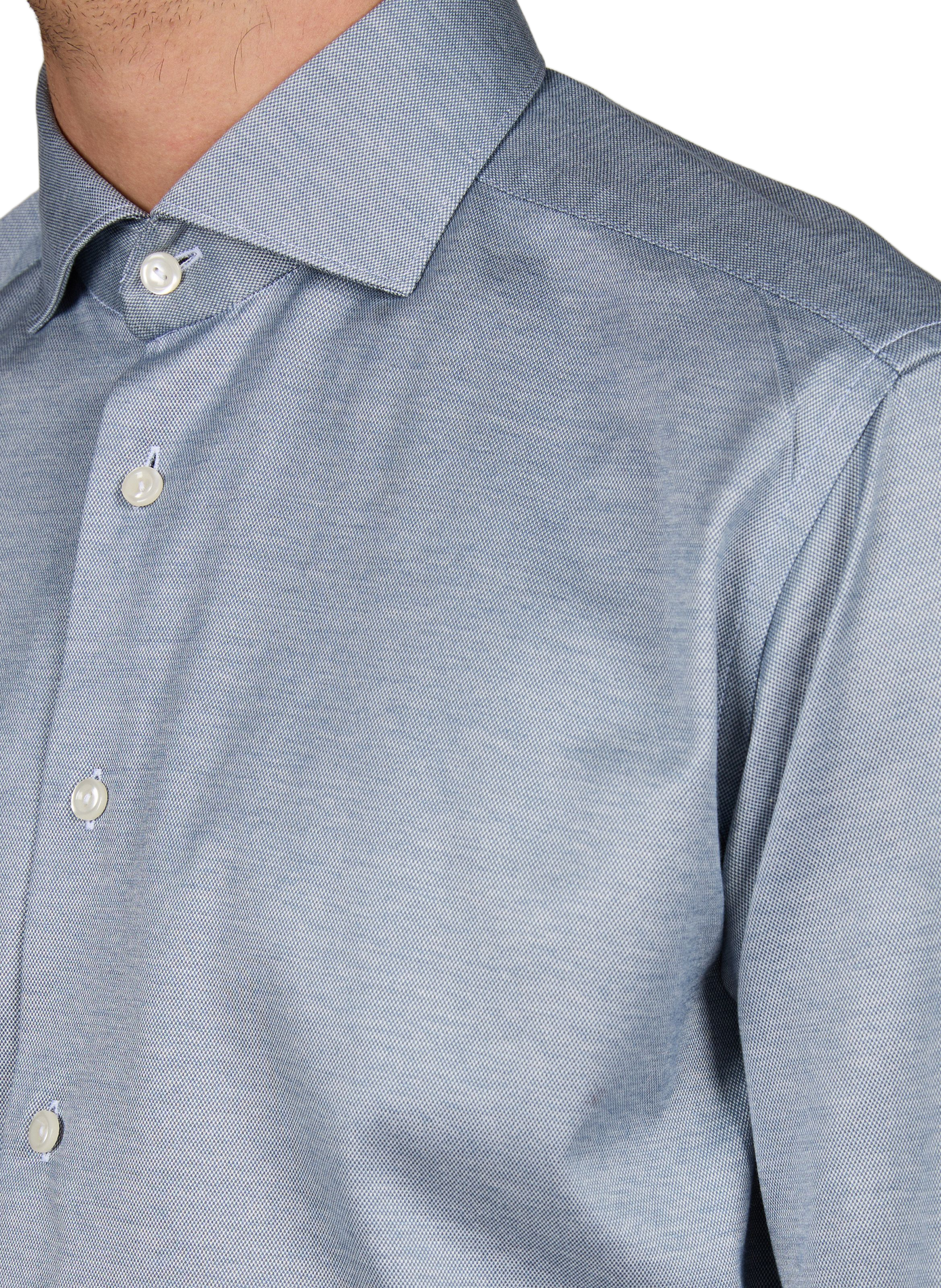 Gerade Jacquardbluse aus Baumwolle ETON Grau