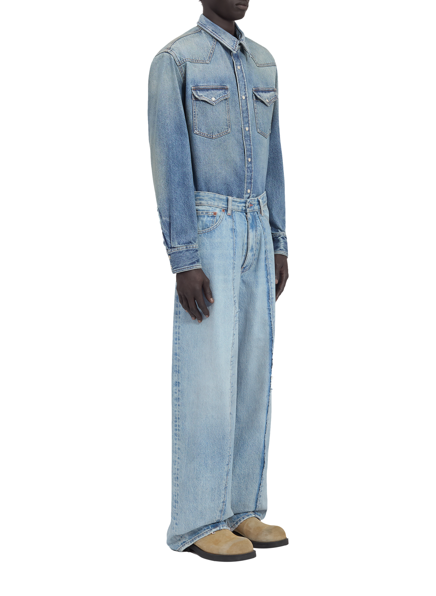 Jean large rond délavé MAISON MARGIELA Bleu