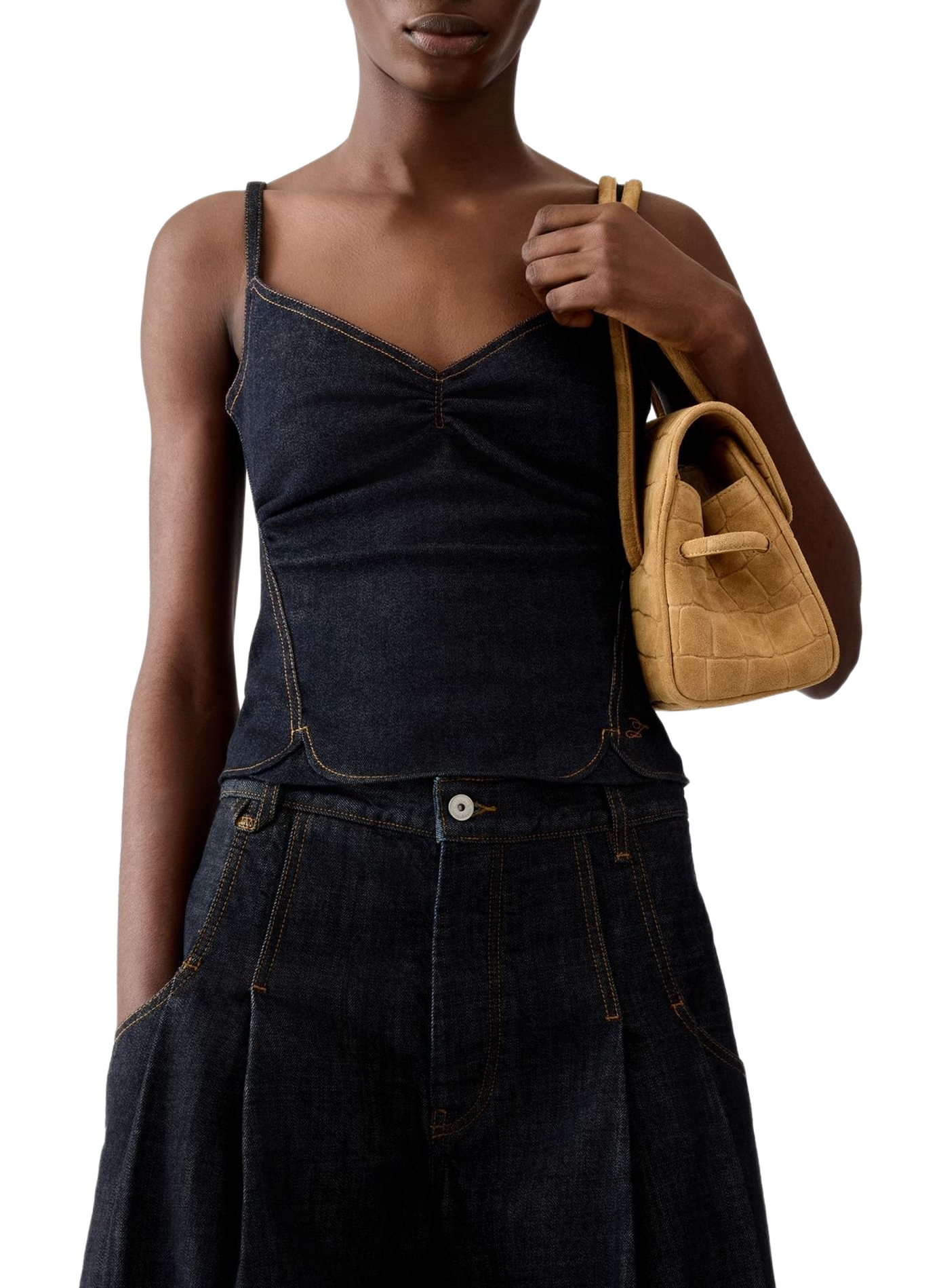 Le haut de-Nîmes Pina en coton JACQUEMUS Blue