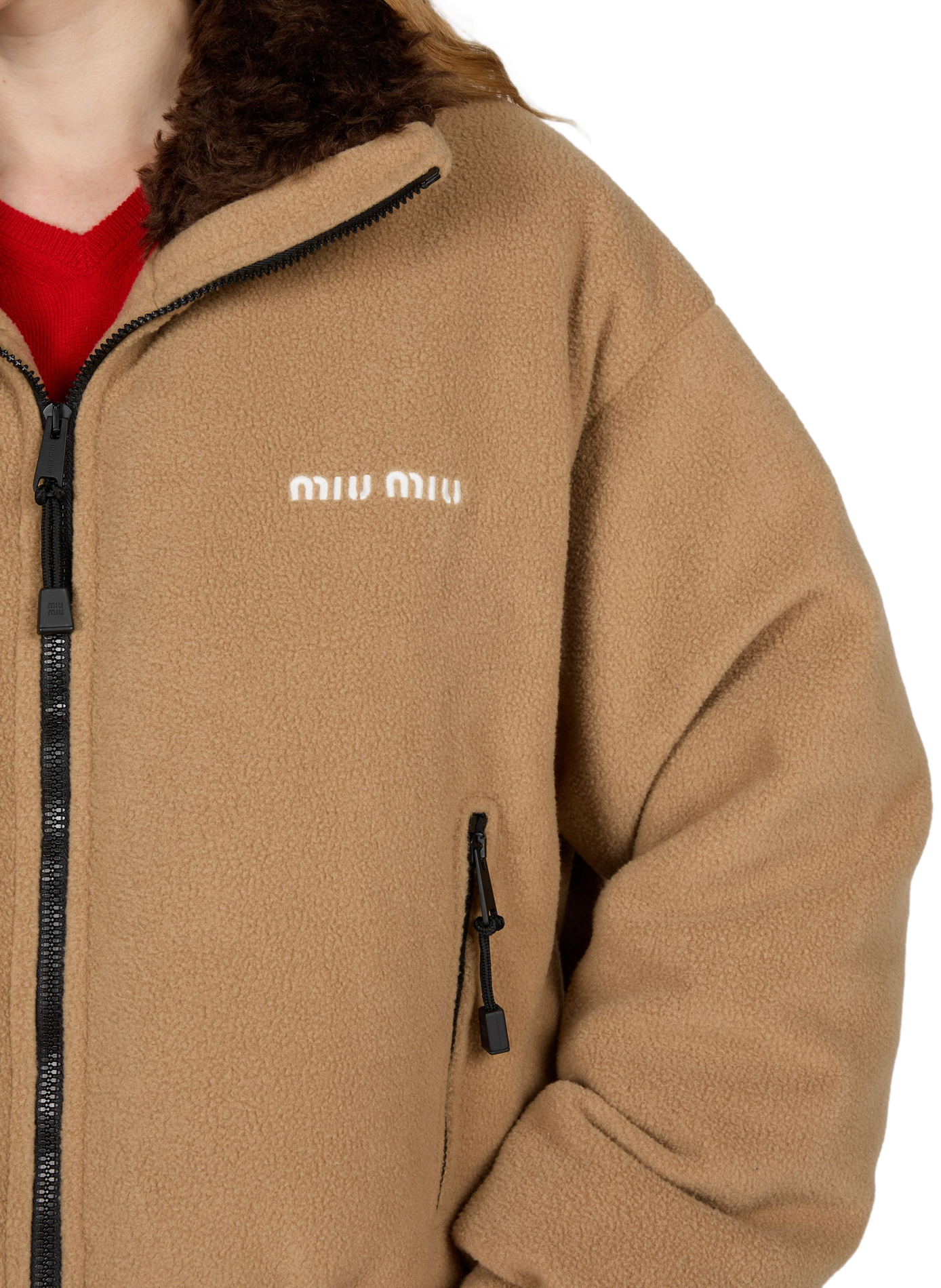 Korte fleecejas MIU MIU Bruin