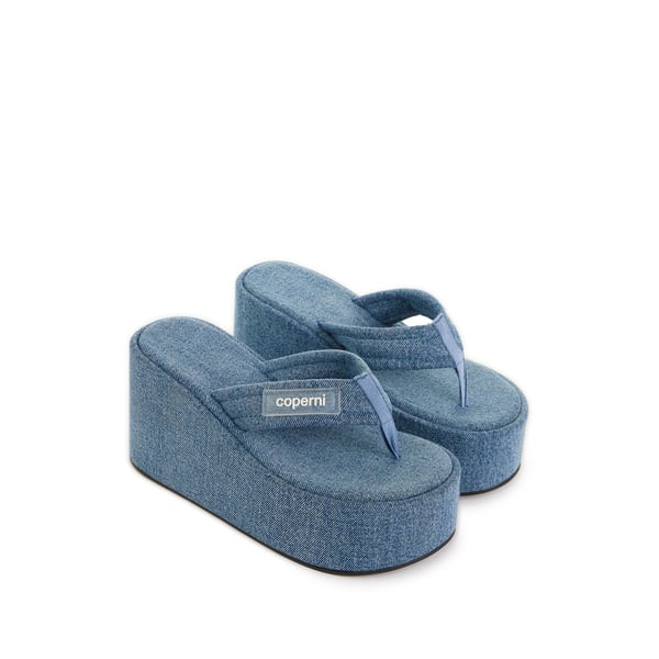 Sandales à plateforme en denim