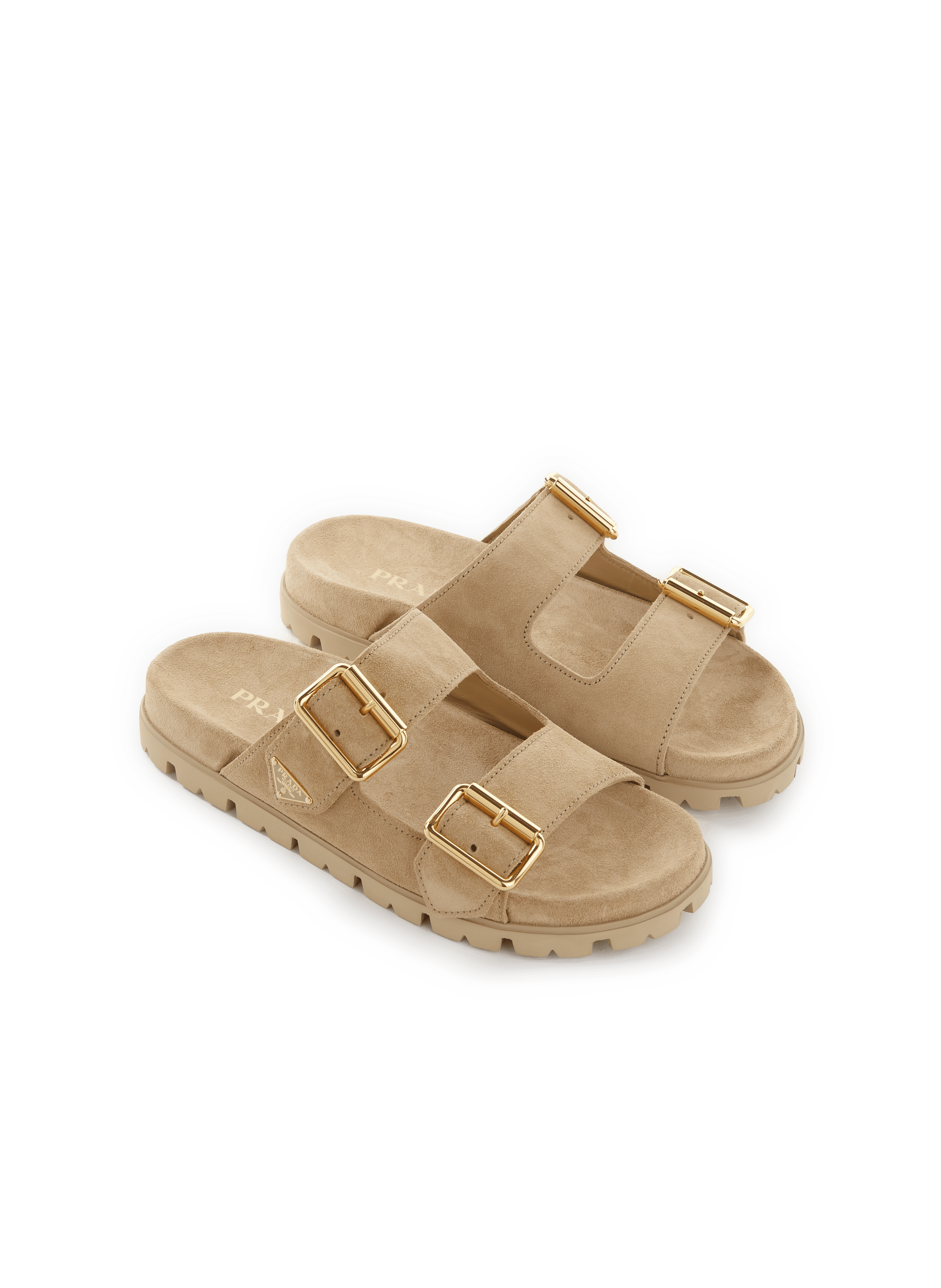 Flat leather sandals  PRADA Beige