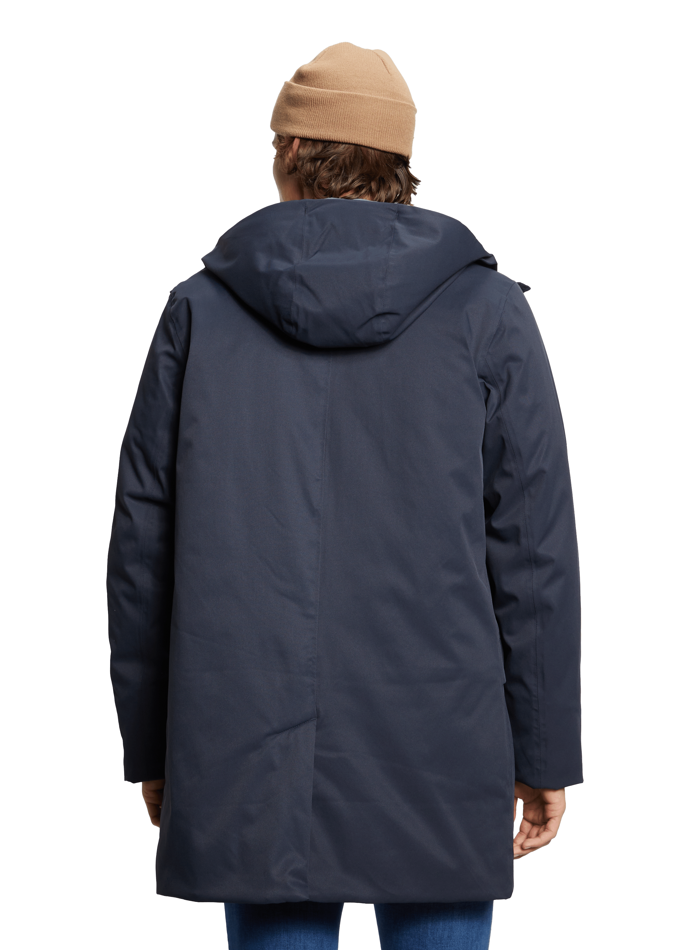 Parka droite à capuche | Bleu K-WAY Homme