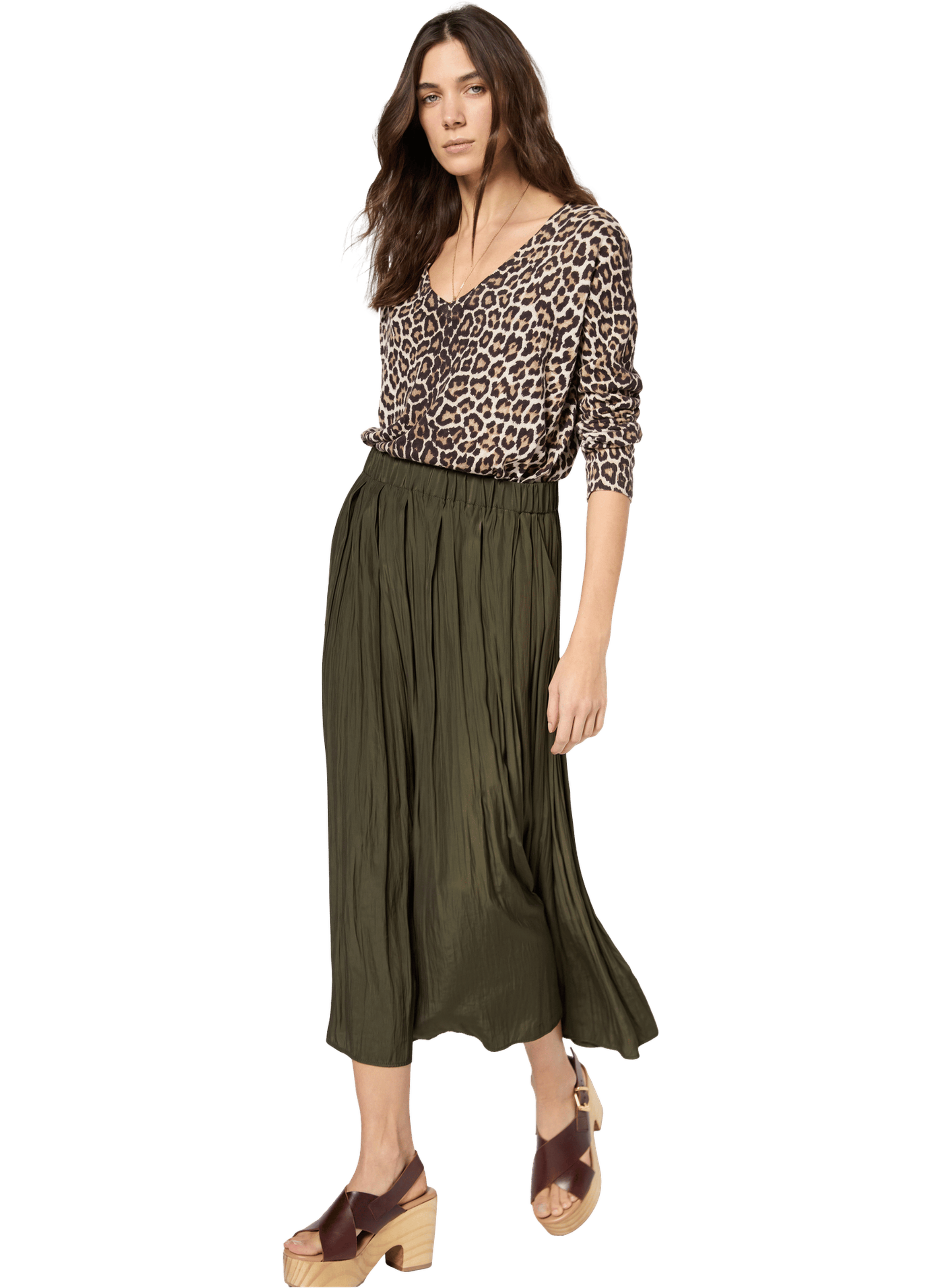 Pull léopard en lin et coton - jazia GERARD DAREL Marron