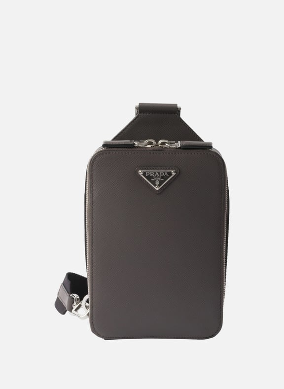 Sac prada brique en cuir saffiano Gris by PRADA PRADA Sac prada brique en cuir saffiano Gris
