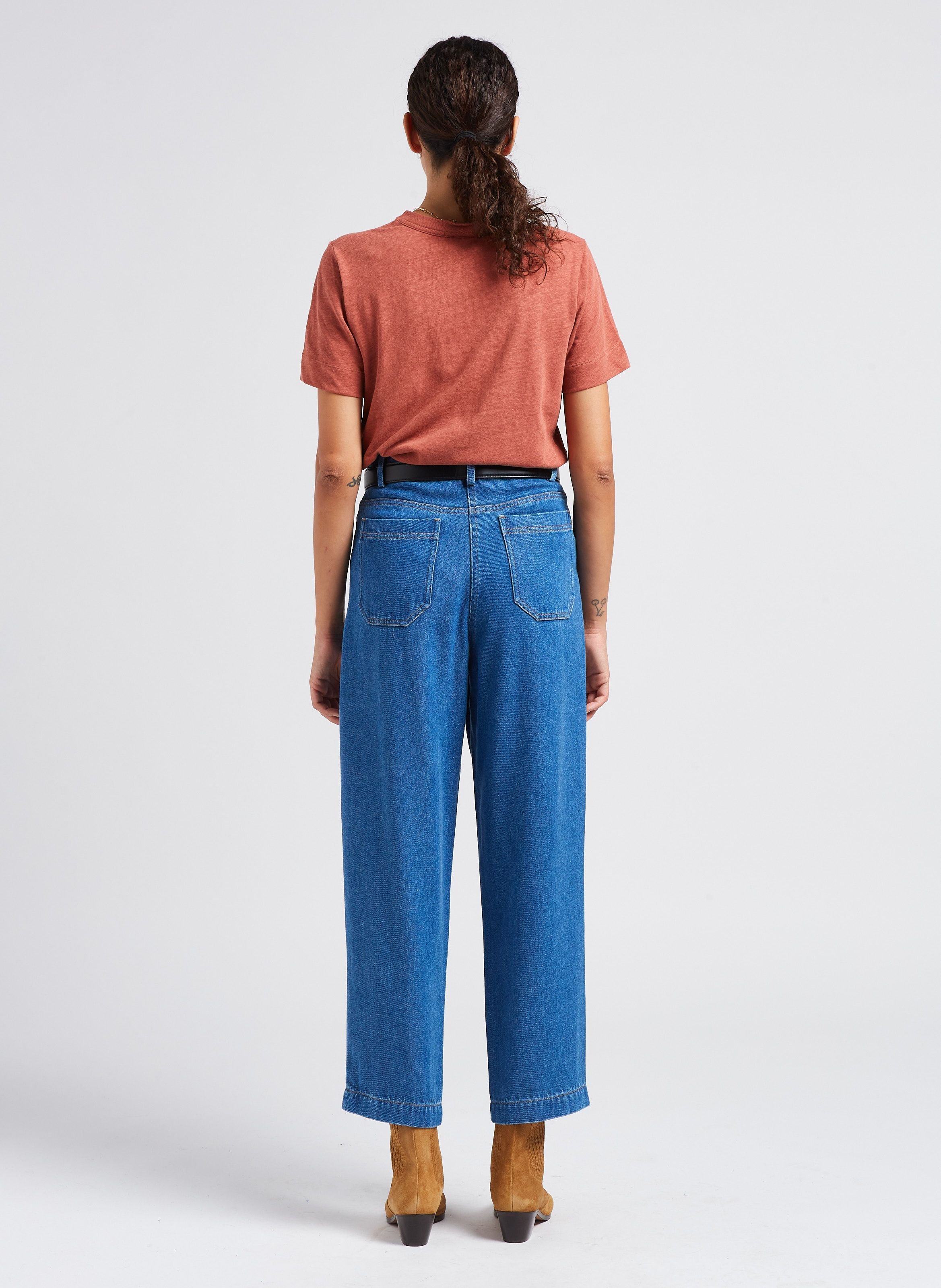 Ceinture en cuir glacé ninon SOEUR Noir