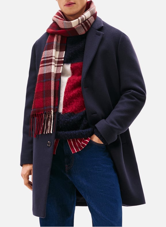 Manteau droit Smart Casual en laine mélangée Bleu by TOMMY HILFIGER TOMMY HILFIGER Manteau droit Smart Casual en laine mélangée Bleu