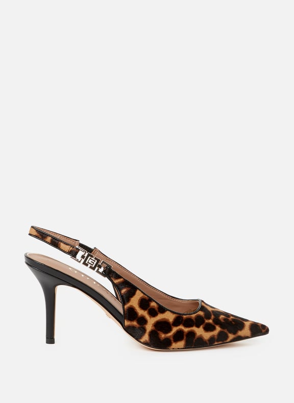 Slingback en cuir mélangé Marron by GUESS GUESS Slingback en cuir mélangé Marron
