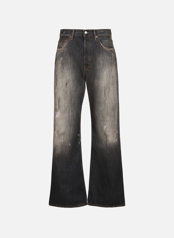 Jean large tacheté en coton Noir by ACNE STUDIOS ACNE STUDIOS Jean large tacheté en coton Noir