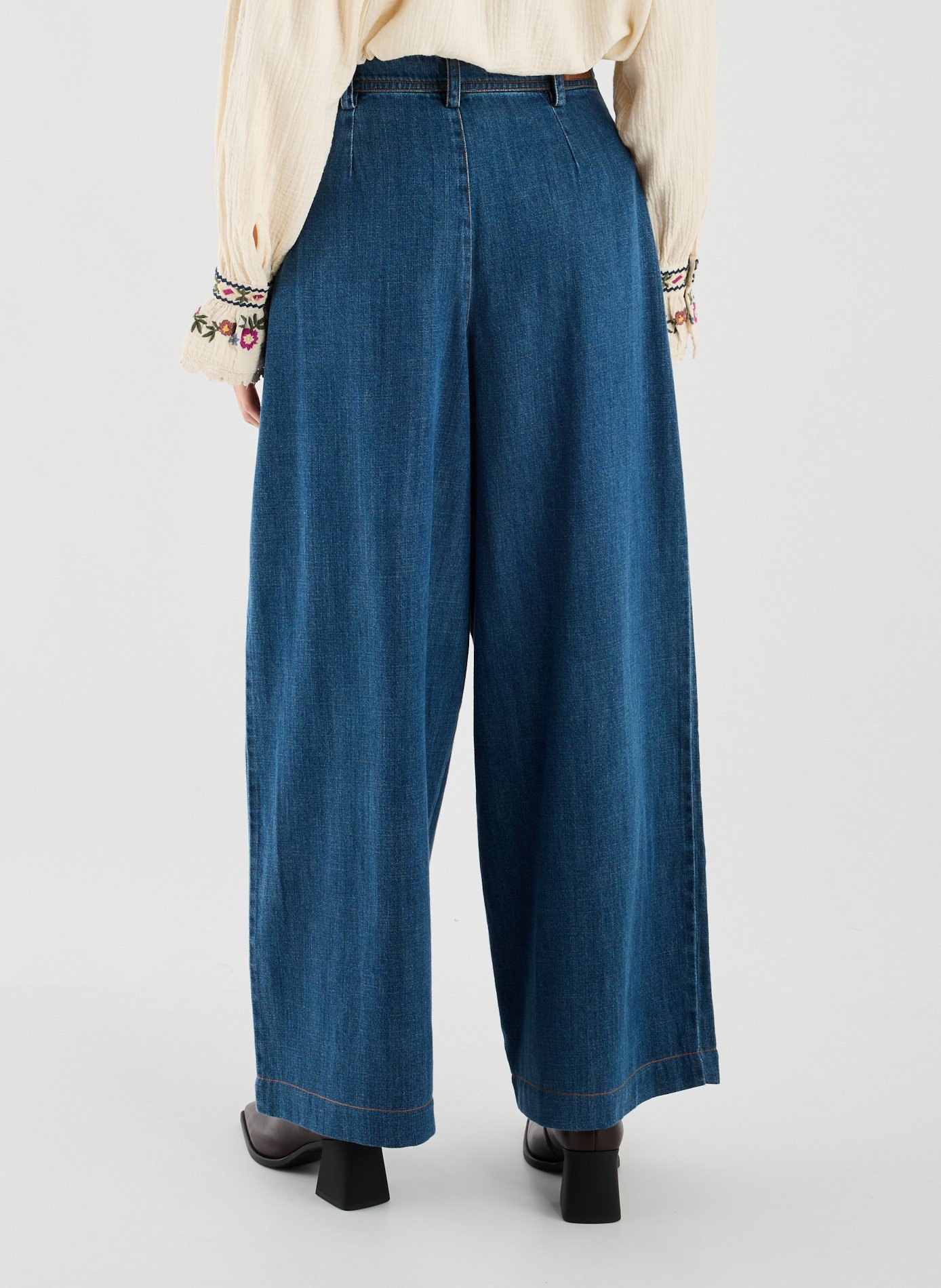 Pantalon large en coton mélangé LOUISE MISHA Bleu