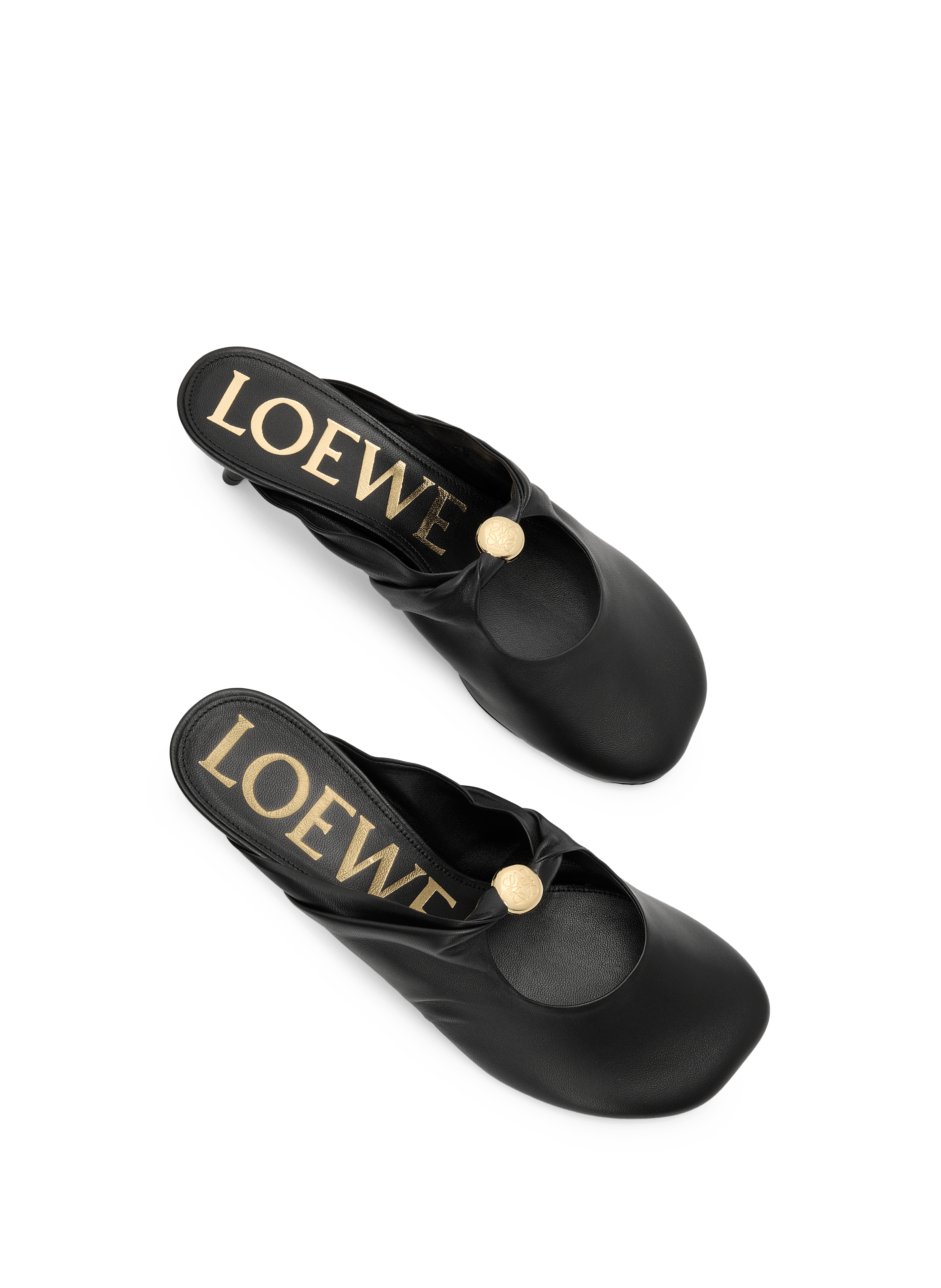 Mule Pebble Soft en cuir d'agneau nappa LOEWE Noir