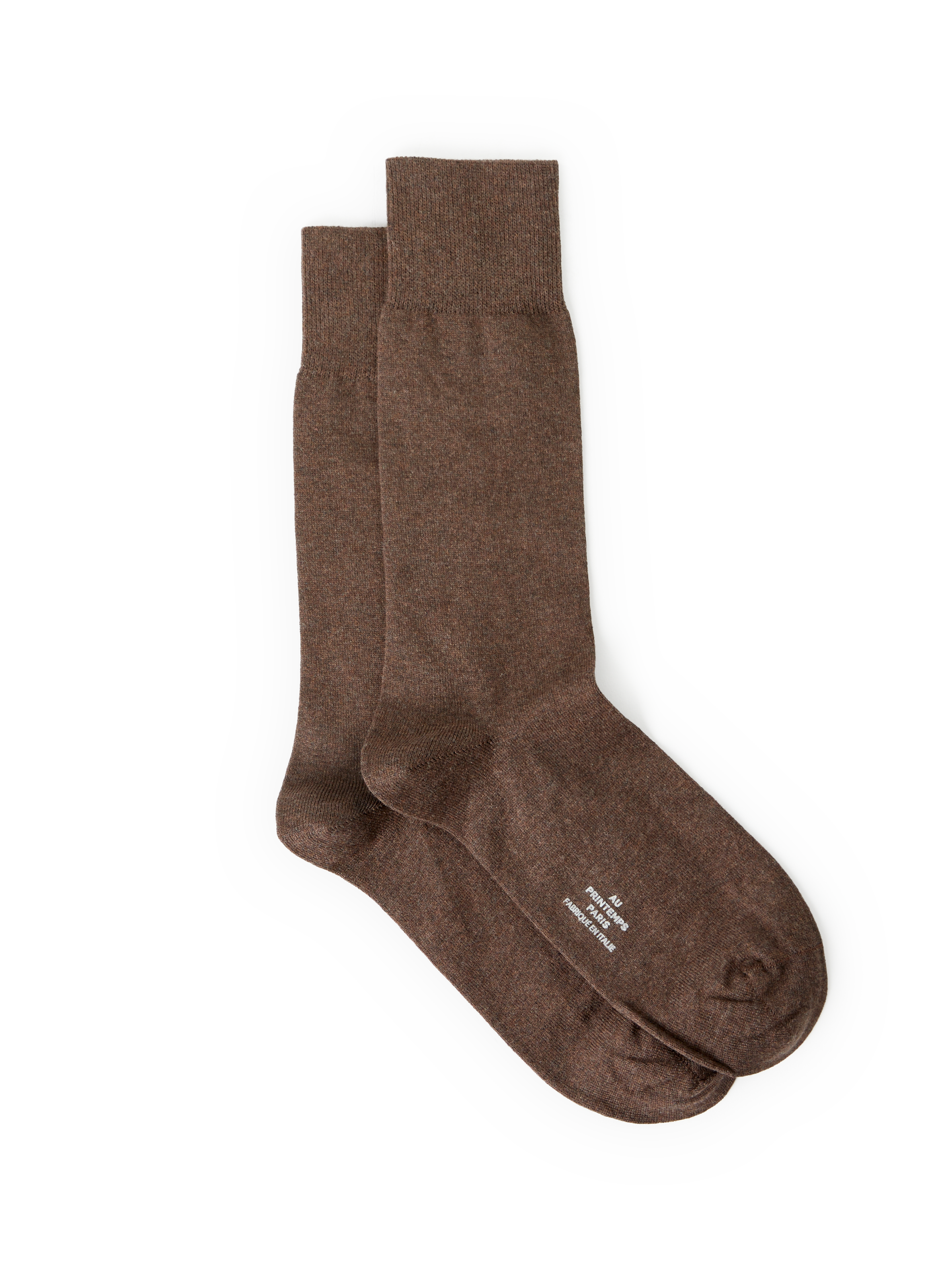 AU PRINTEMPS PARIS Chaussettes hautes en coton Marron