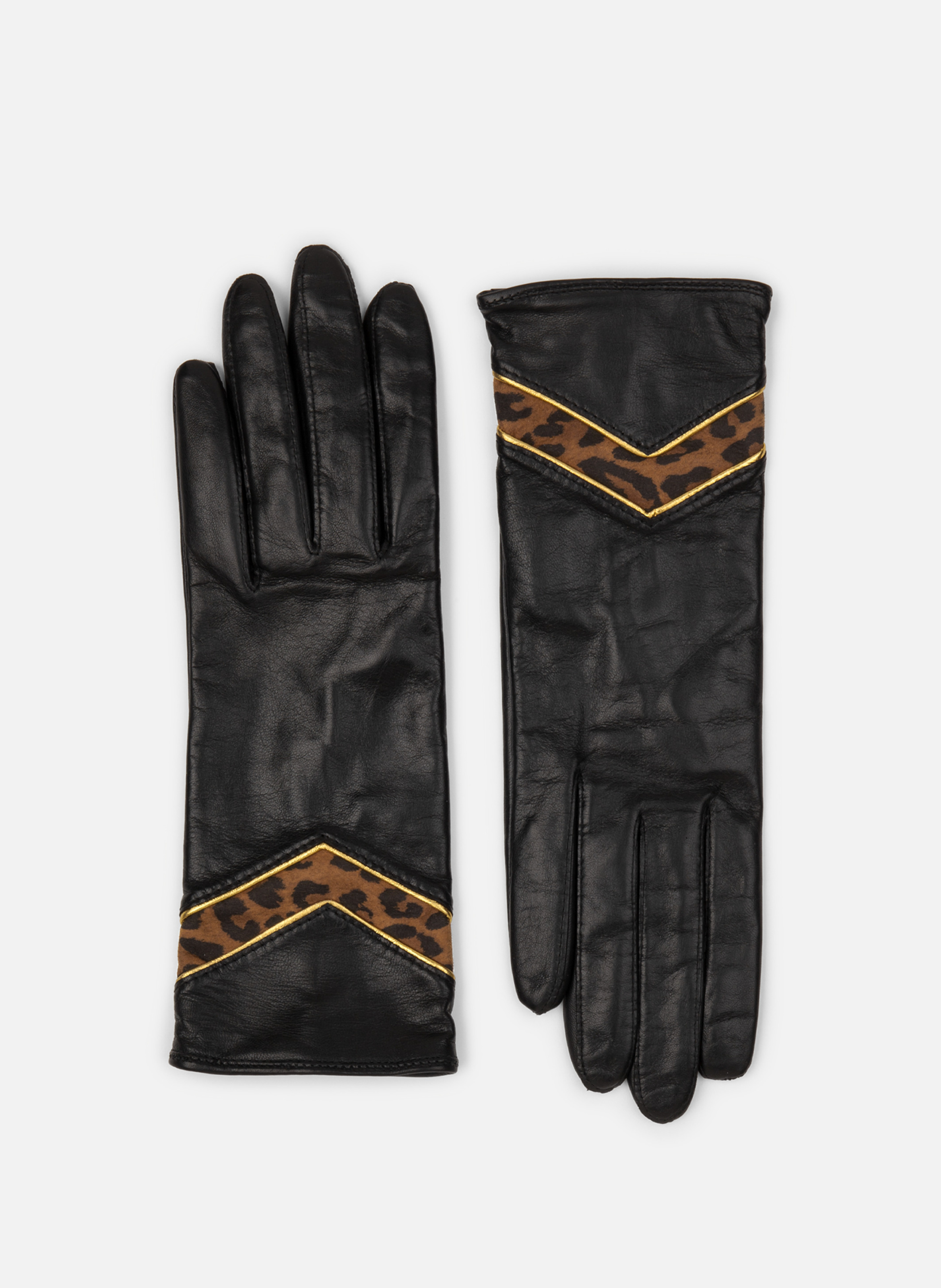 Gants en cuir d'agneau lisse LANCASTER Noir