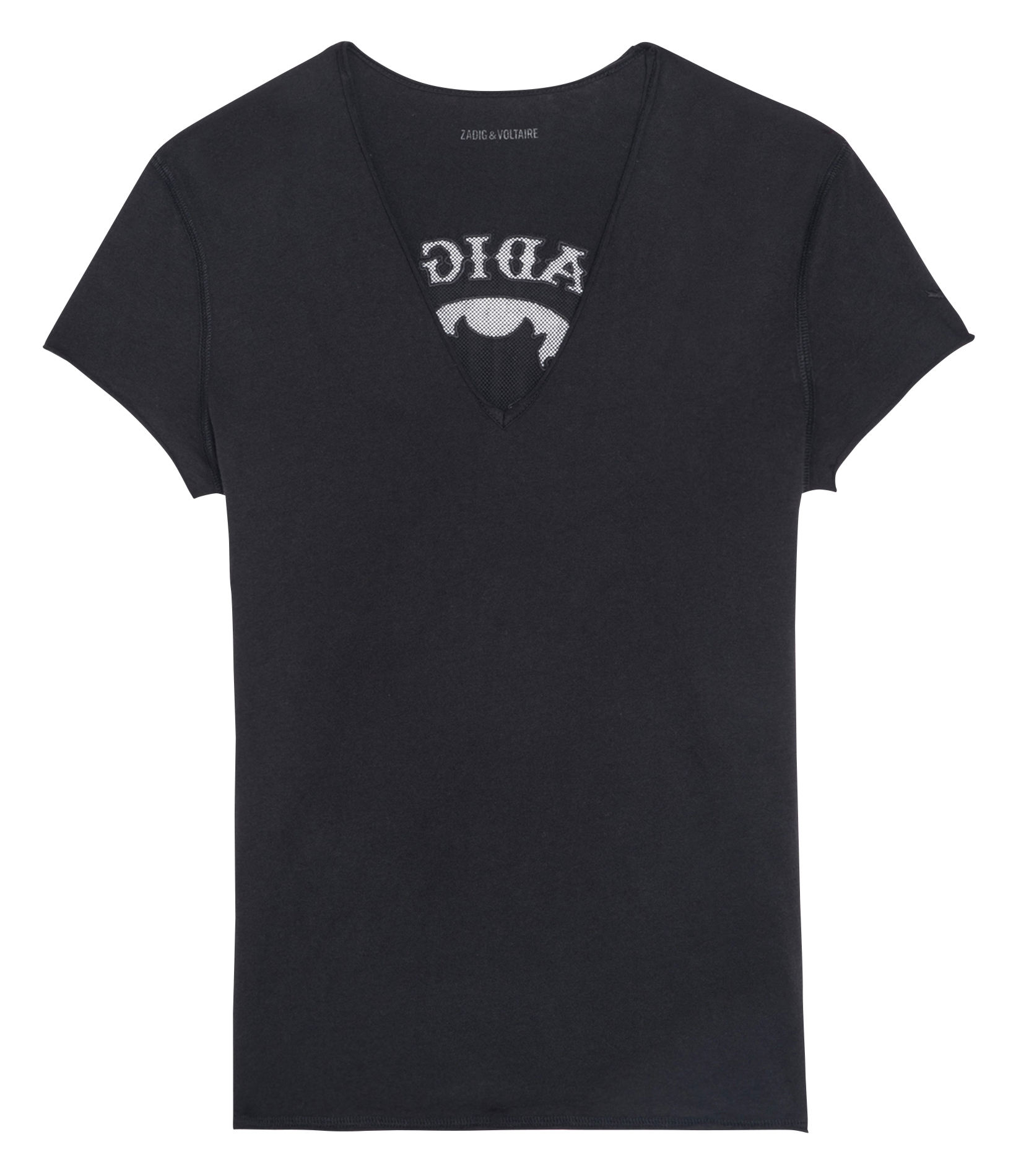 Tee-shirt droit col v motif dos story ZADIG&VOLTAIRE Noir
