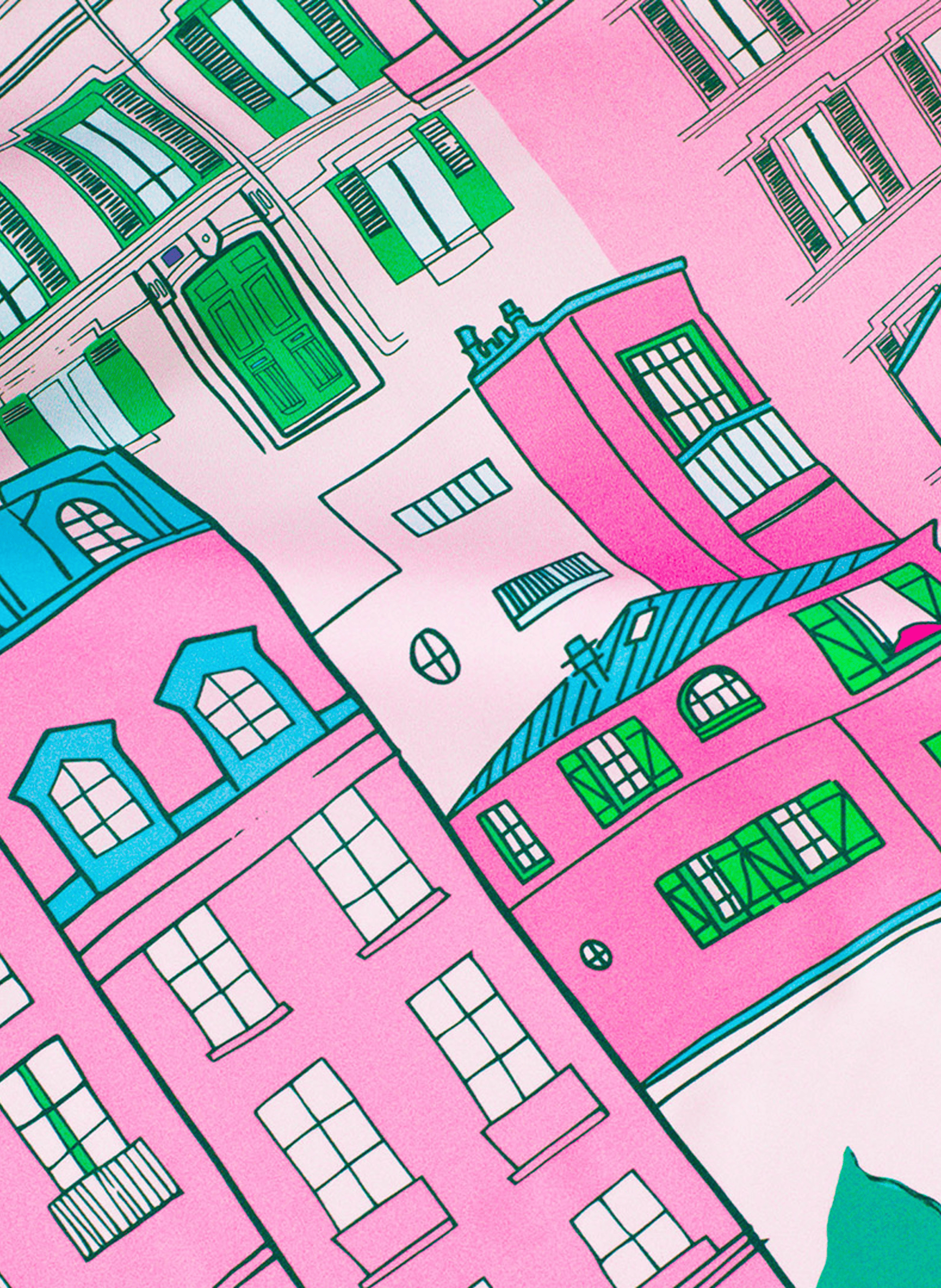 Montmartre - Carré 45 imprimé en soie PETITJEAN PARIS Multicolore