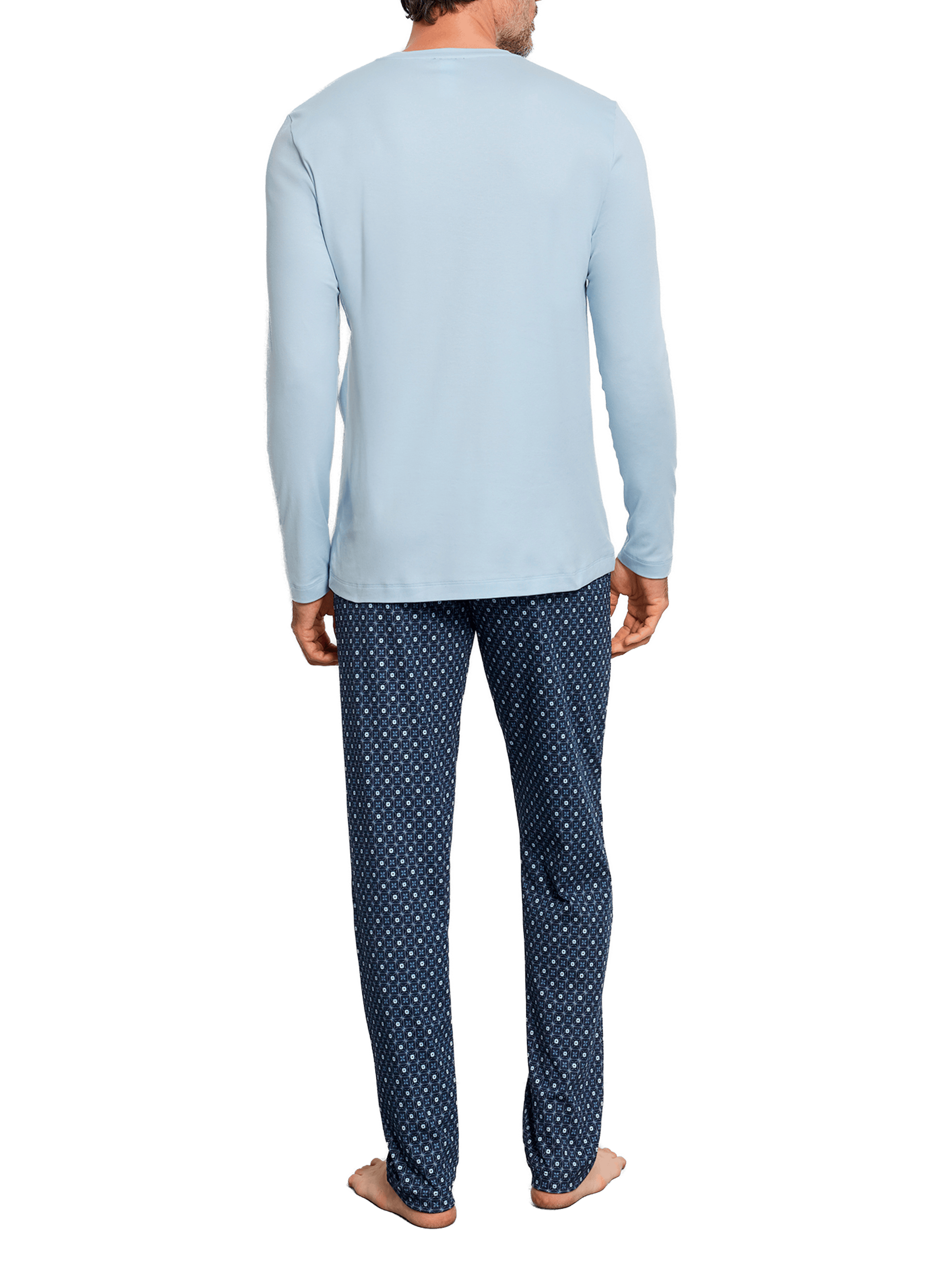 Ensemble de pyjama long en coton HANRO Bleu