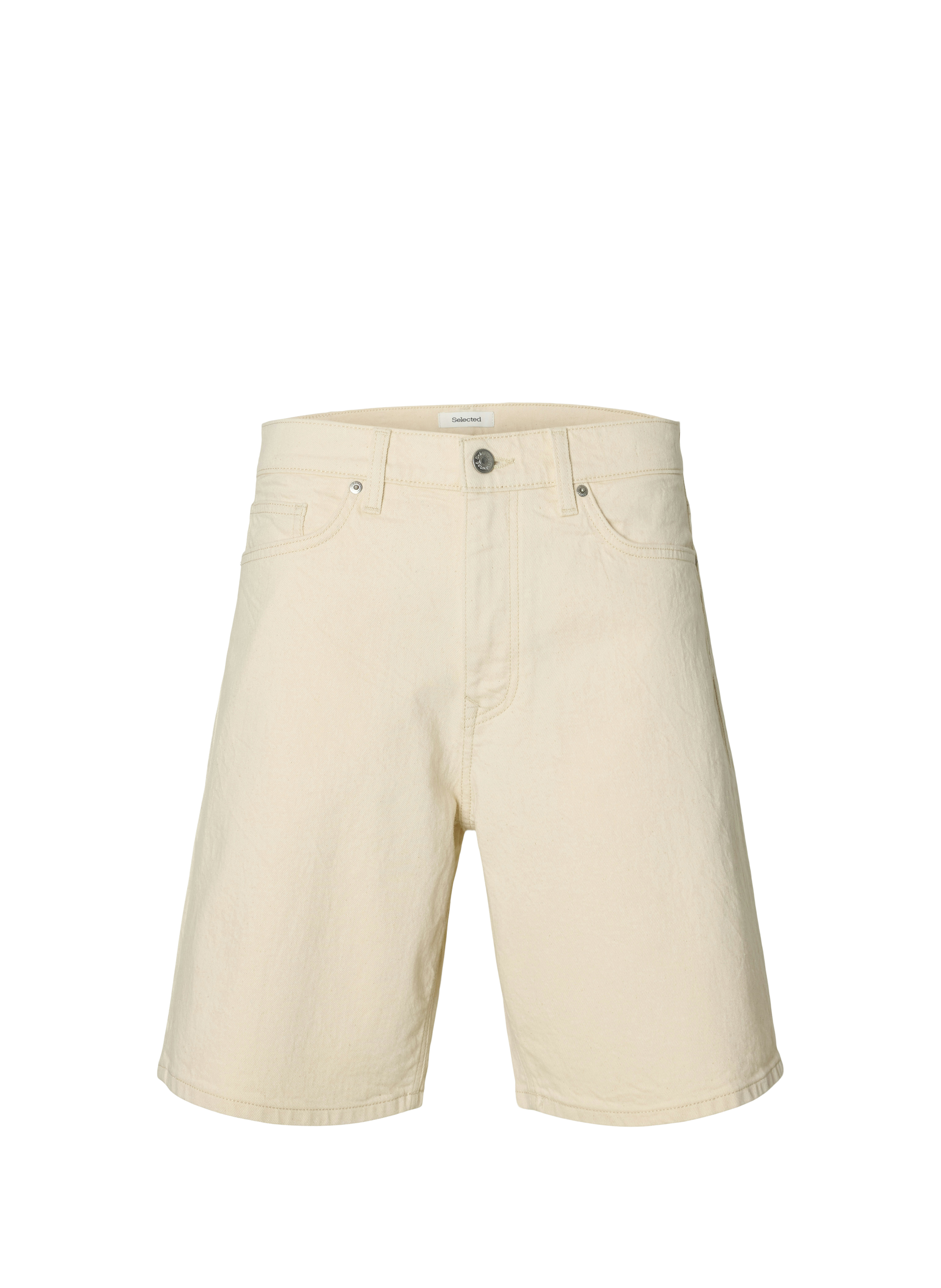 Short uni en coton mélangé SELECTED Beige