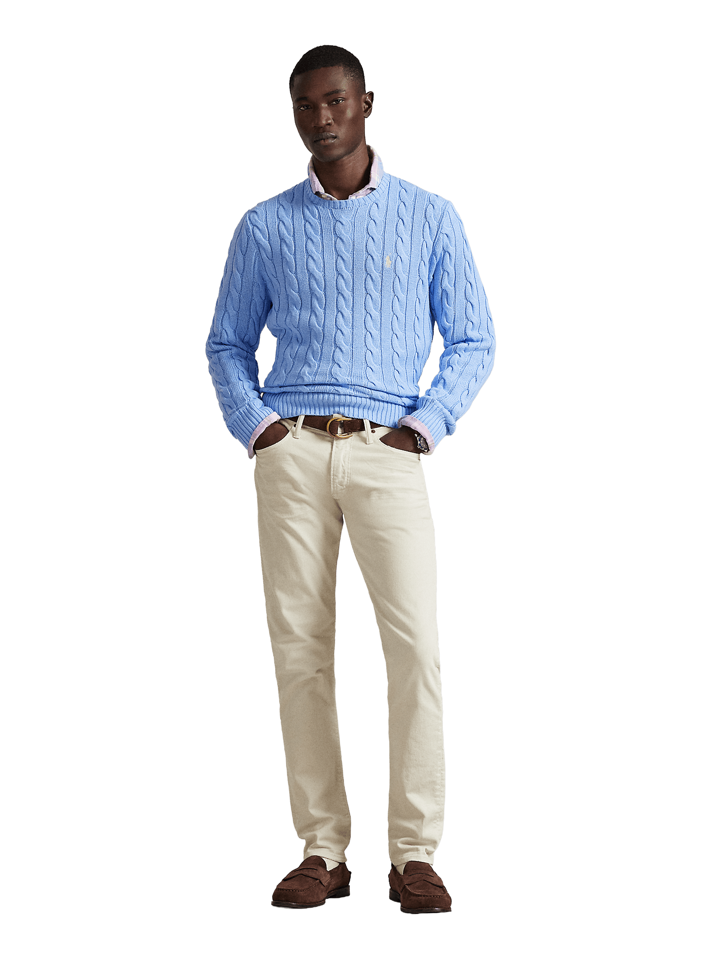 Cable knit jumper Blue