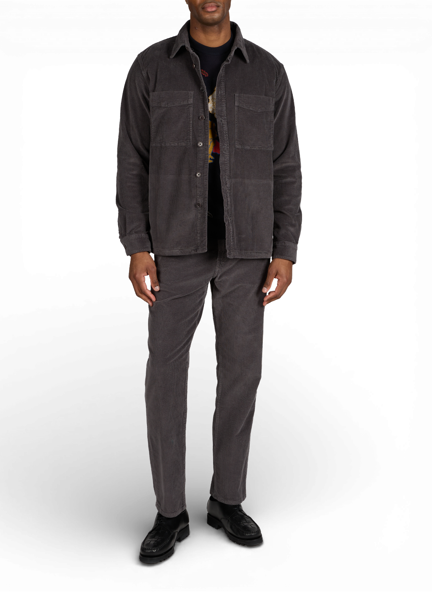 Velvet cotton blend trousers PAUL SMITH Grey