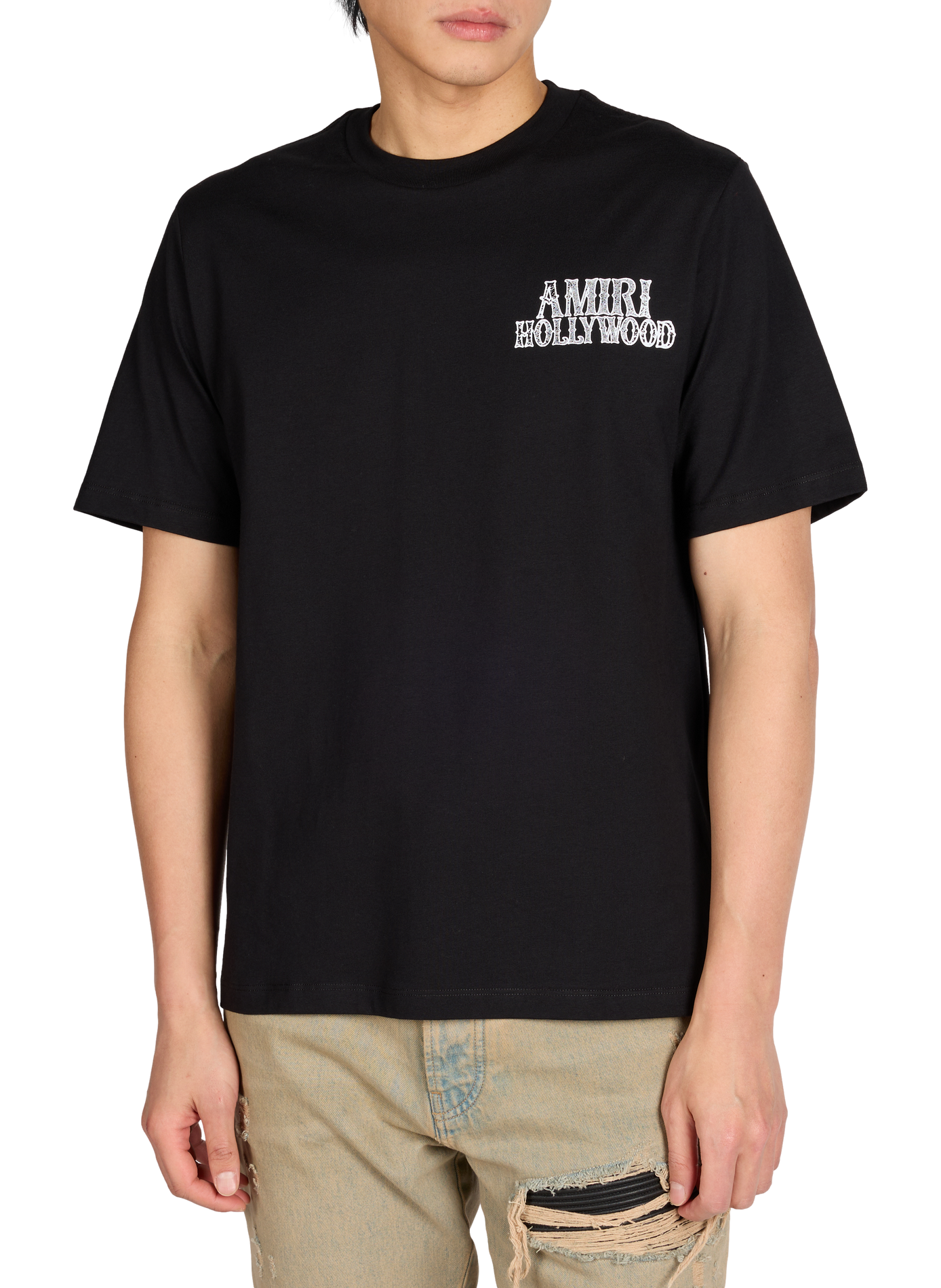 Biker-style cotton t-shirt AMIRI Black