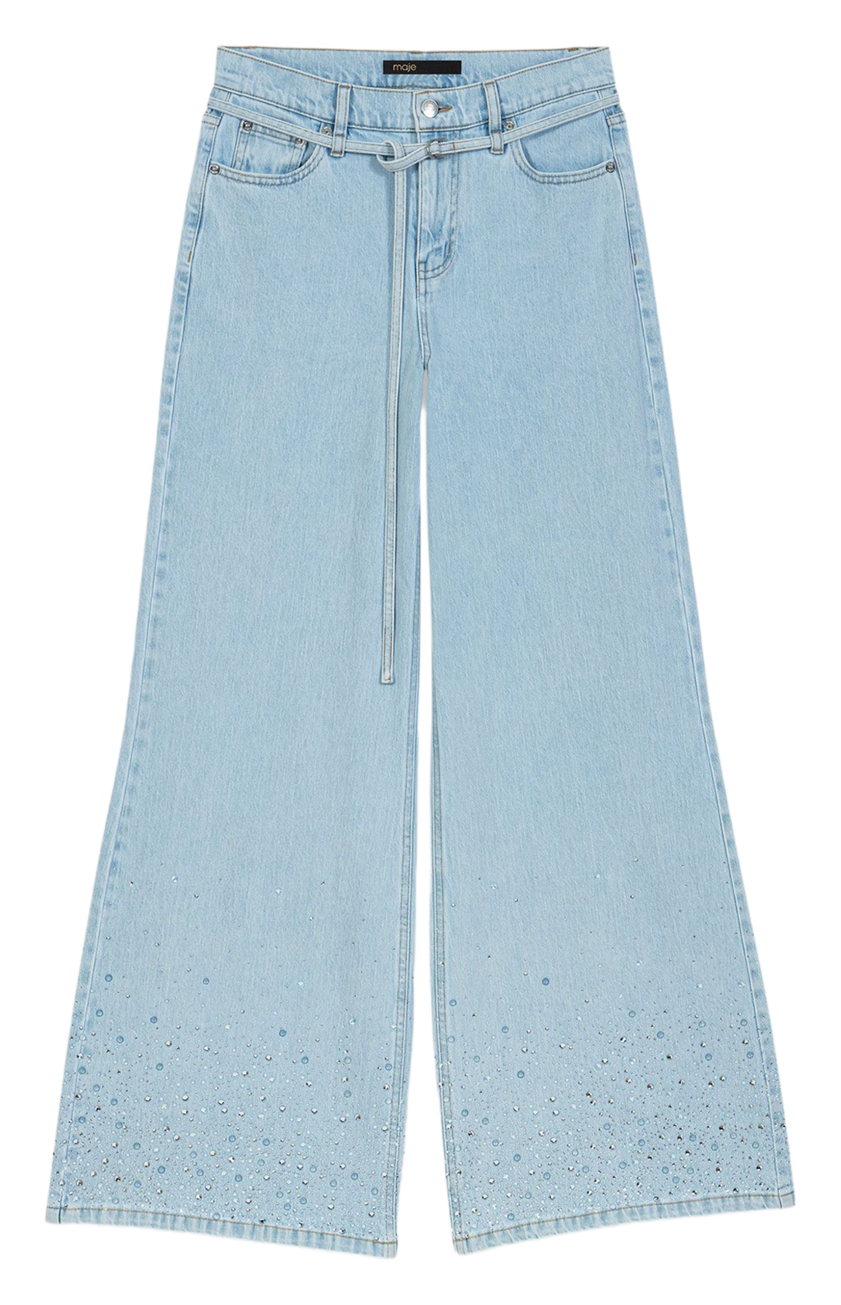 Jean large en coton mélangé MAJE Bleu