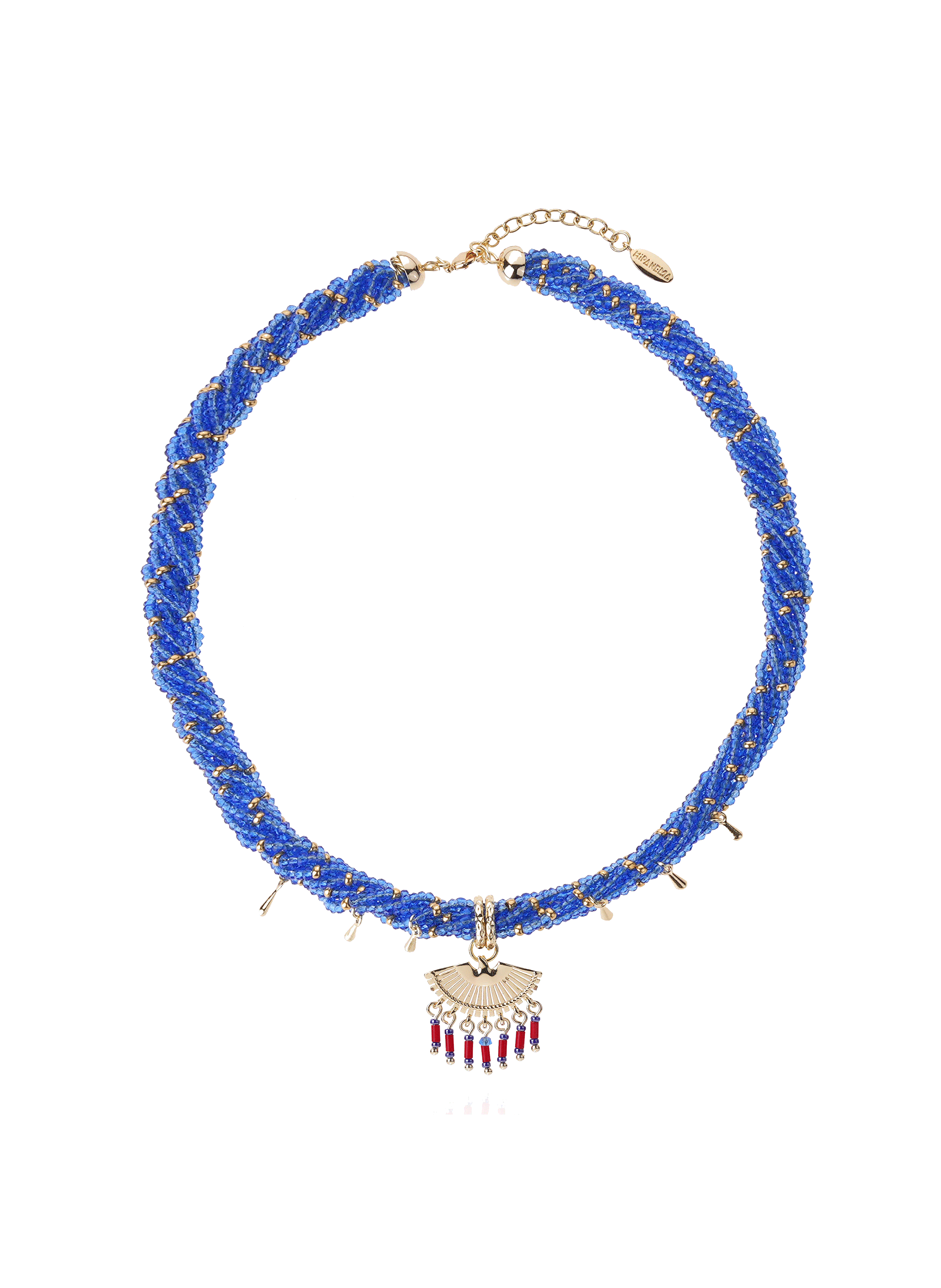 Collier de perles avec pampilles et pendentif bilkis HIPANEMA Bleu