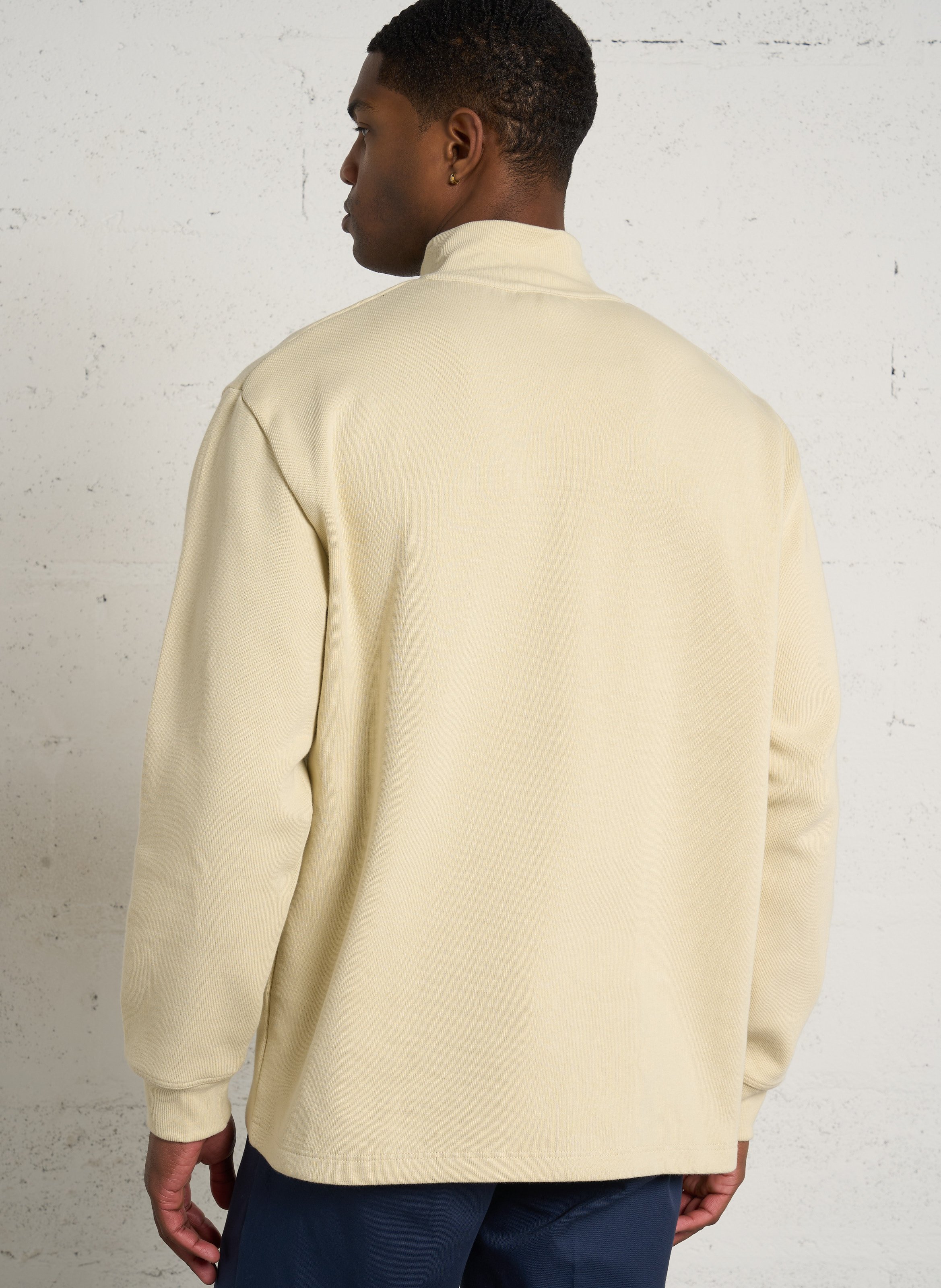 Pull ample col montant zippé en coton bio heritage ARMOR-LUX Beige